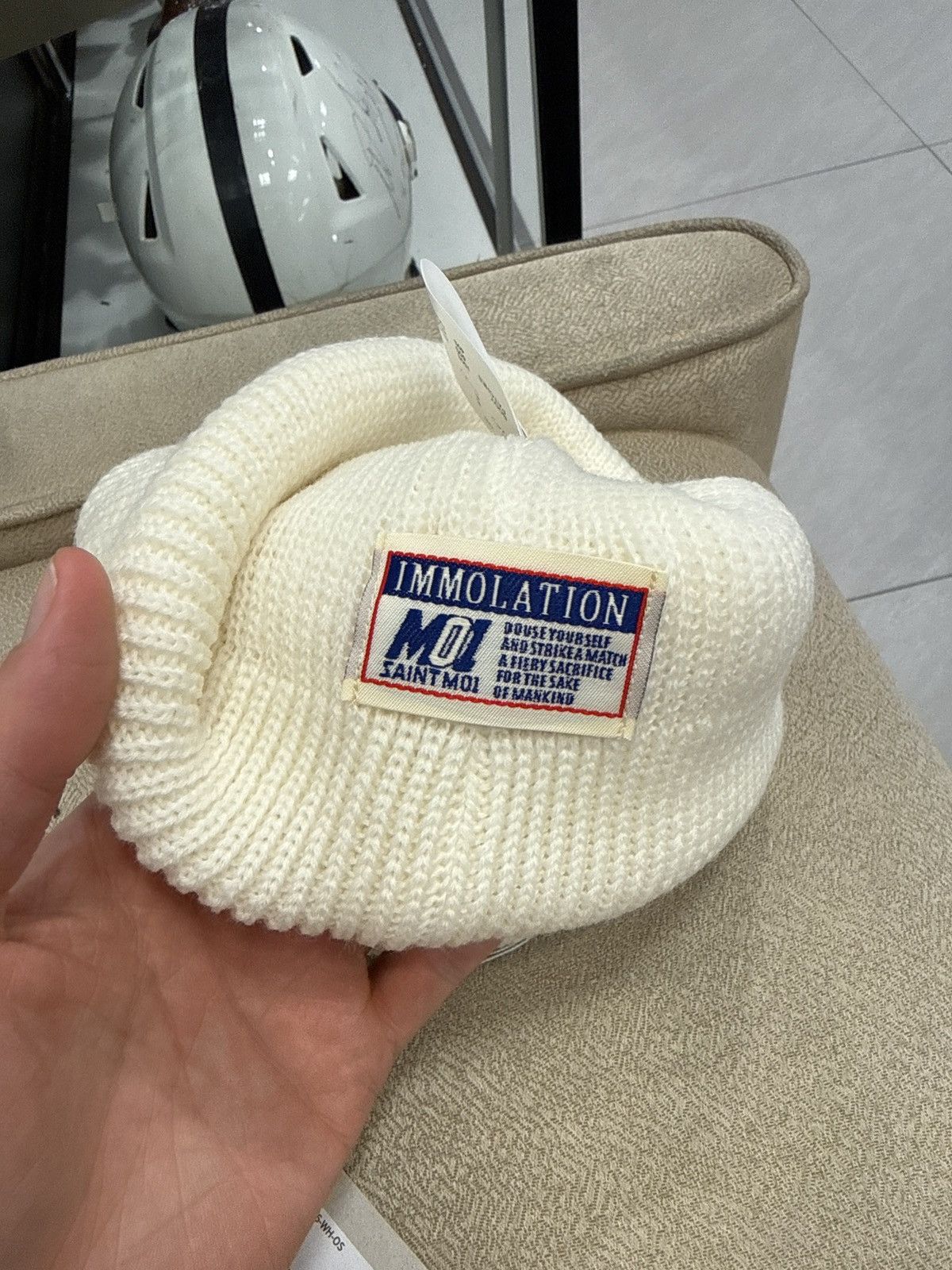 Saint Michael Saint Michael Logo Beanie Cream SS26 Size ONE SIZE - 5 Thumbnail