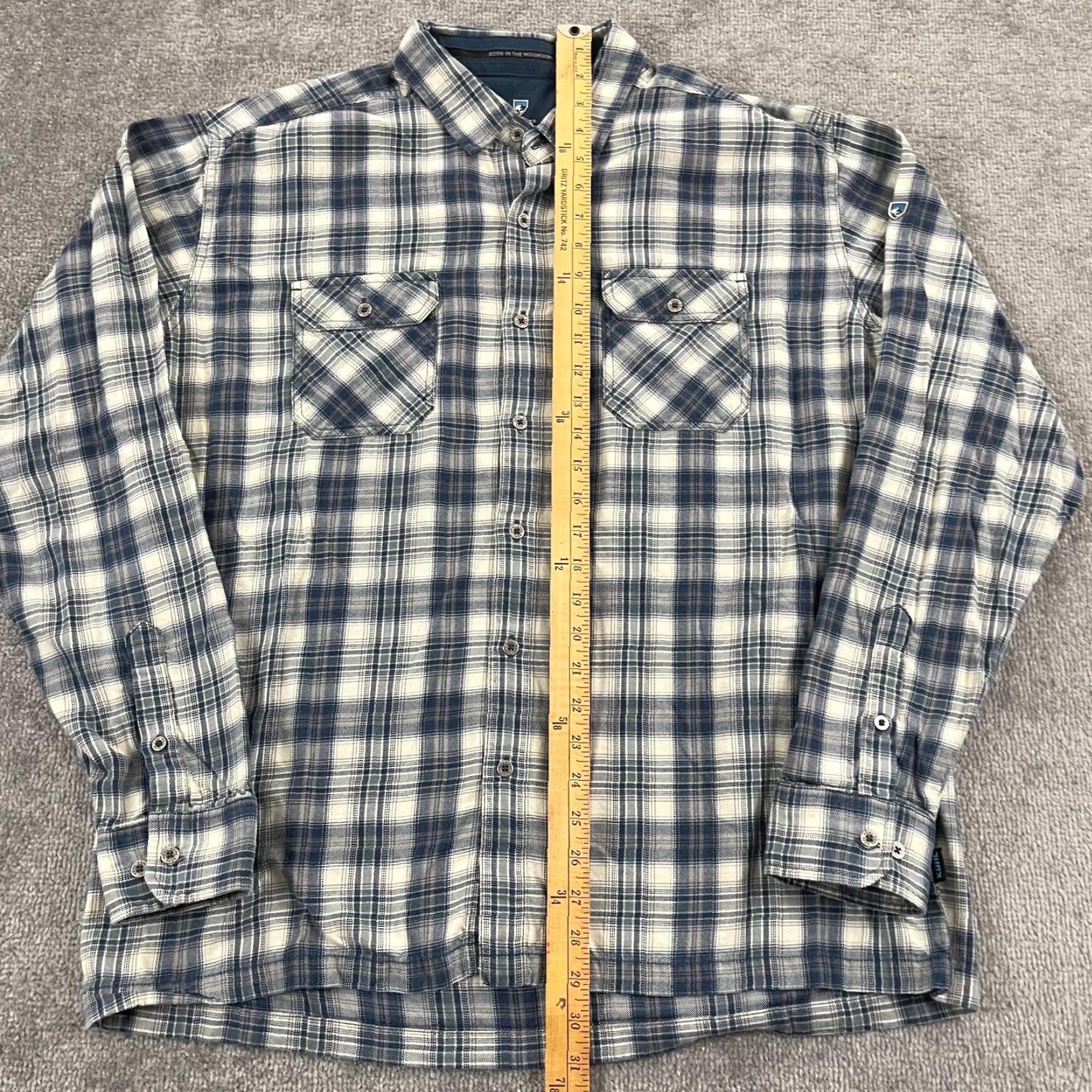 Vintage KUHL Shirt Mens Extra Large Blue Gray Plaid Flannel Button Up Long Sleeve Hike Size US XL / EU 56 / 4 - 4 Thumbnail