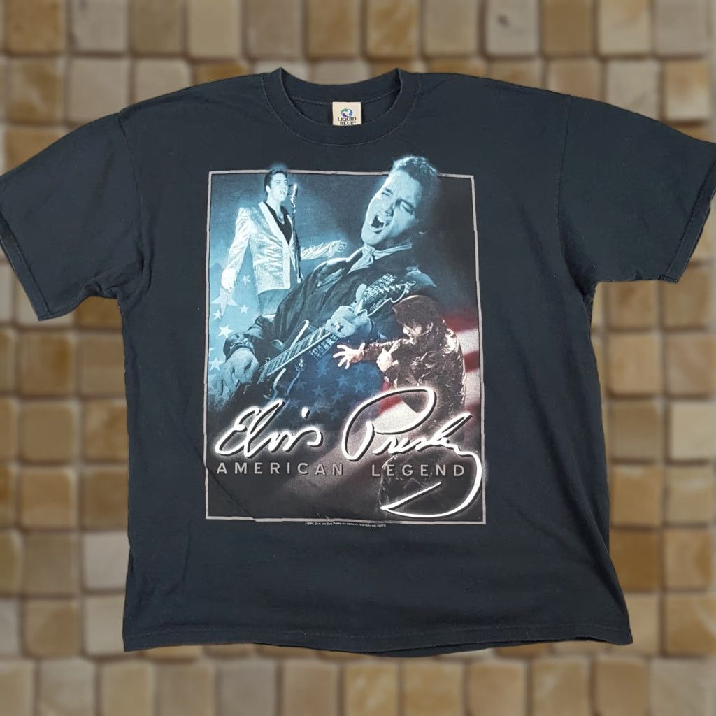 Liquid Blue VINTAGE Liquid Blue Elvis Presley Music Band Tour T-Shirt Men's XL Black 00s Rockabilly Retro Size US XL / EU 56 / 4 - 1 Thumbnail