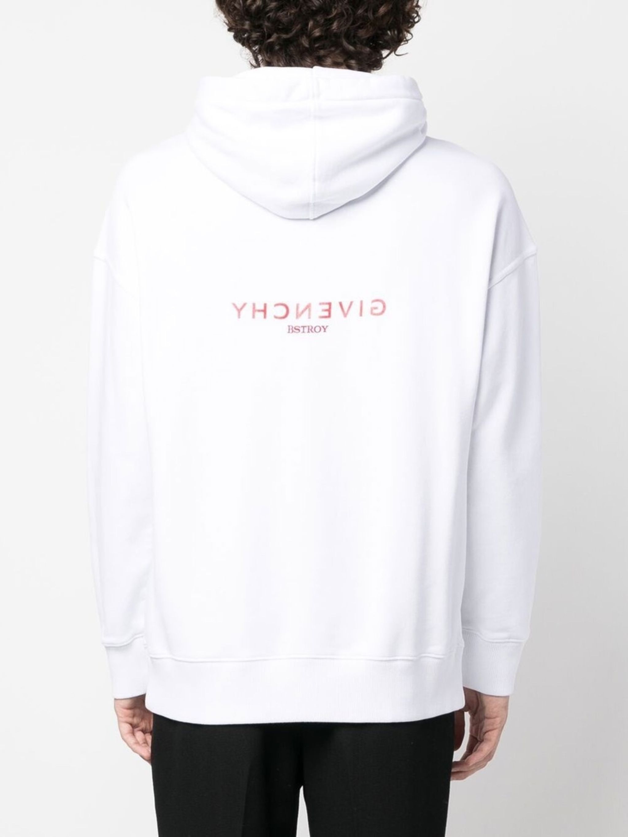 (B).Stroy × Givenchy White Reverse Logo Hoodie Size US S / EU 44-46 / 1 - 4 Thumbnail