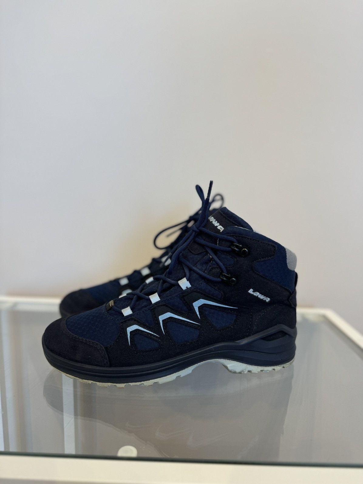 Goretex x Lowa Gore Tex Boots Trekking Gtx Shoes Lace Up Navy in Blue, Men's (Size 6.5)