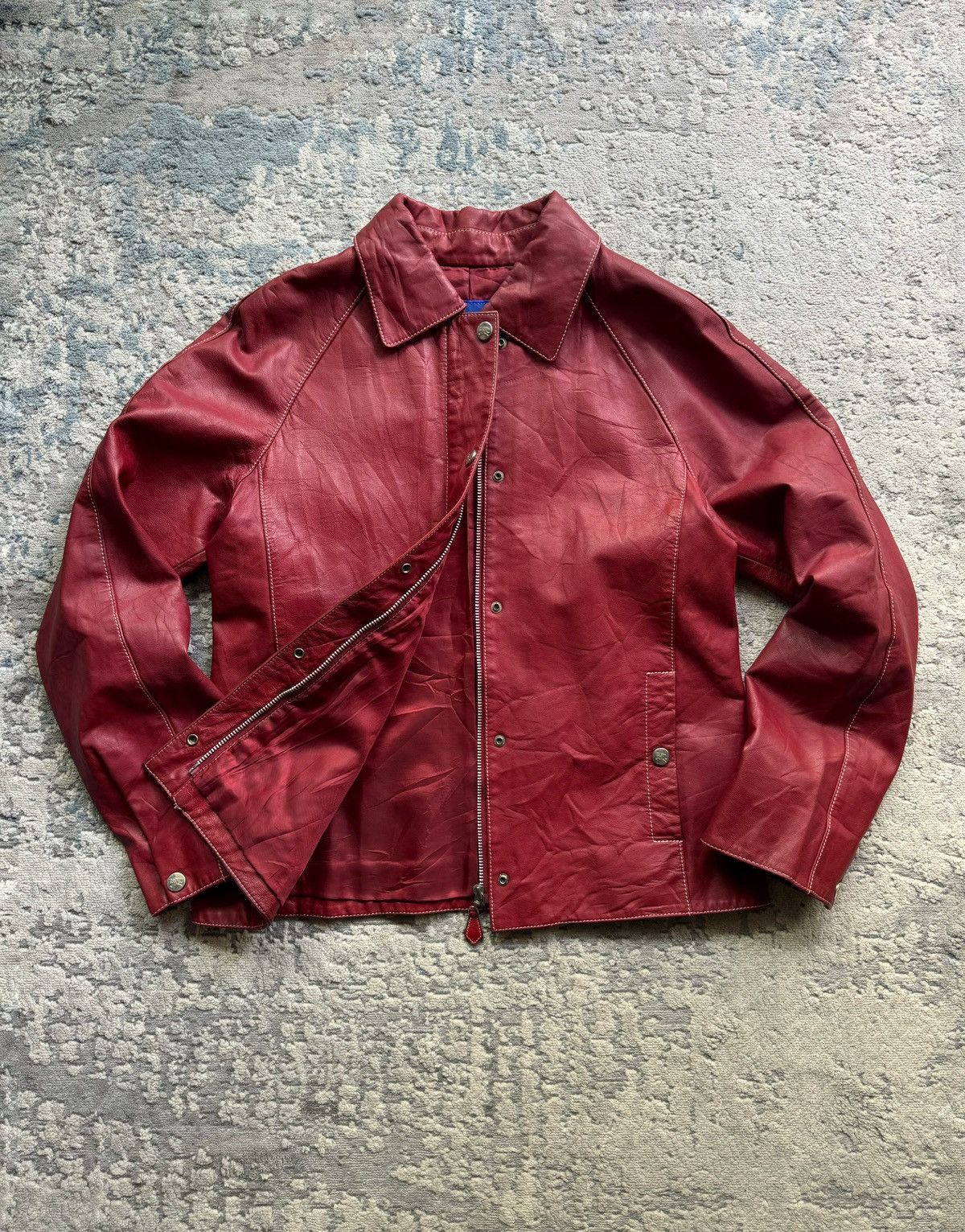 Burberry Prorsum Burberry Blue Label Burgundy Leather jacket Size 38 Size M / US 6-8 / IT 42-44 - 2 Thumbnail