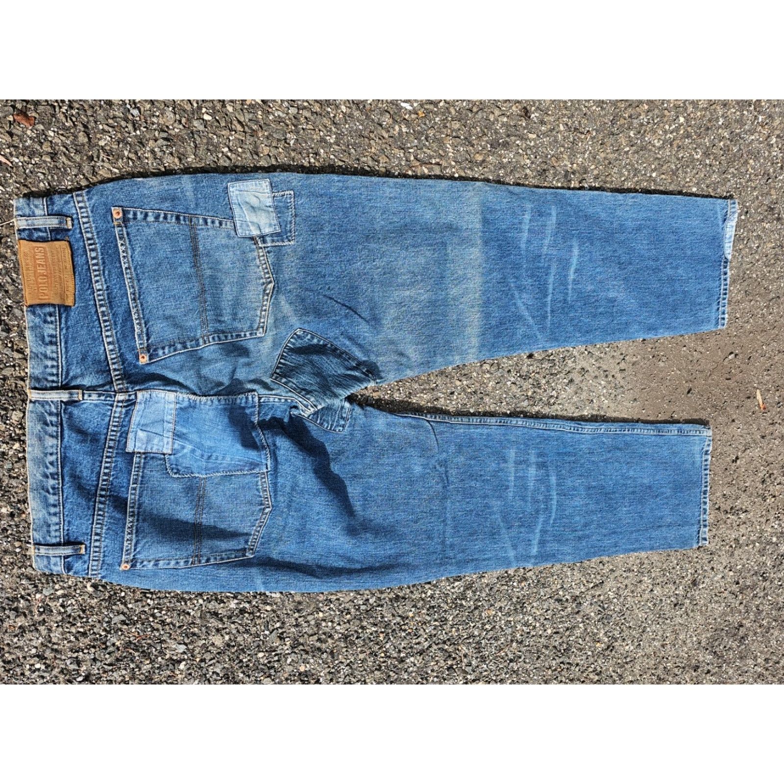 Ralph Lauren VINTAGE Ralph Lauren Polo Jeans Co. Jeans Men’s 34x34 Wide-Leg Baggy Denim Patchwork 90s Distressed Light Blue Size US S / EU 44-46 / 1 - 5 Thumbnail