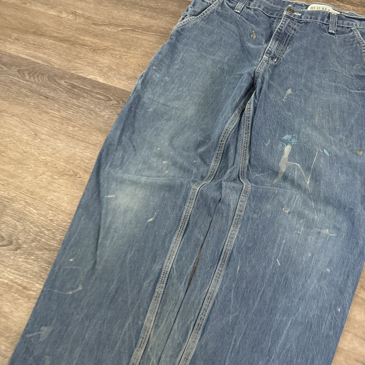 Carhartt × Vintage Vintage Y2K Carhartt painted and worn carpenter jeans Size US 34 / EU 50 - 6 Thumbnail