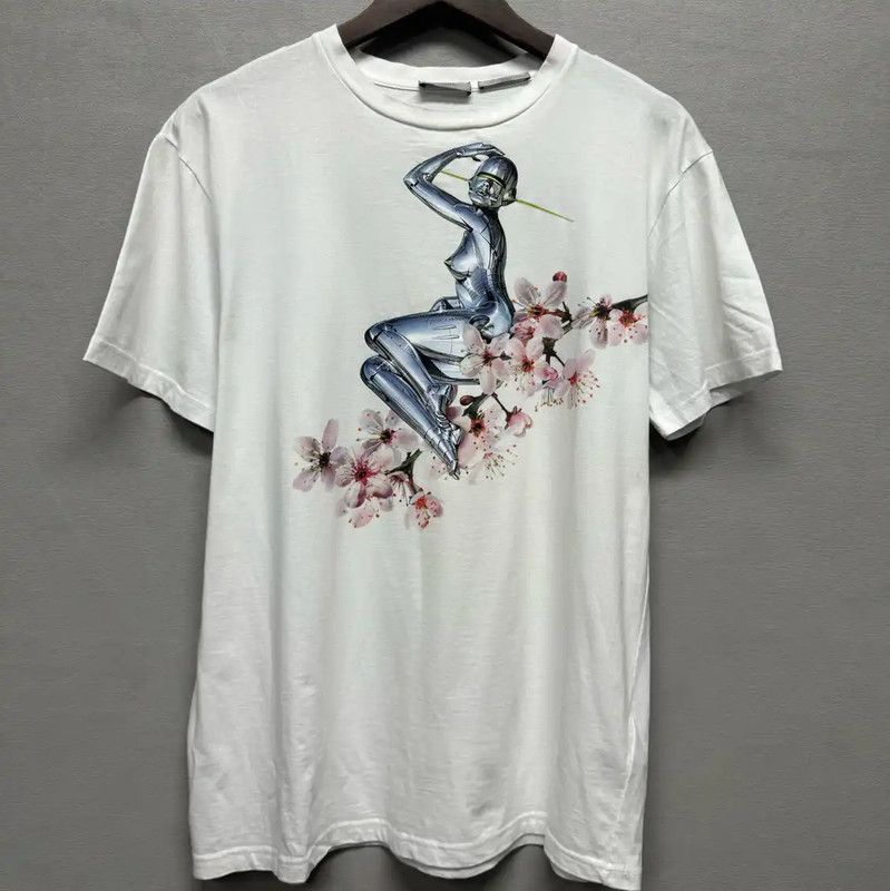 Dior Women's Graphic White T-Shirt XS 0089