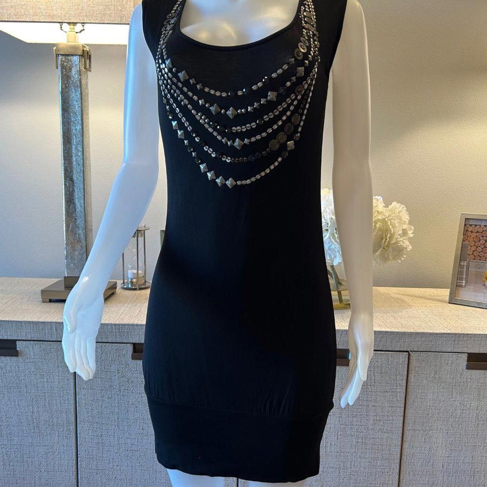 Bcbgmaxazria BCBG Maxazria Black Jersey Tunic Dress Size S / US 4 / IT 40 - 2 Thumbnail