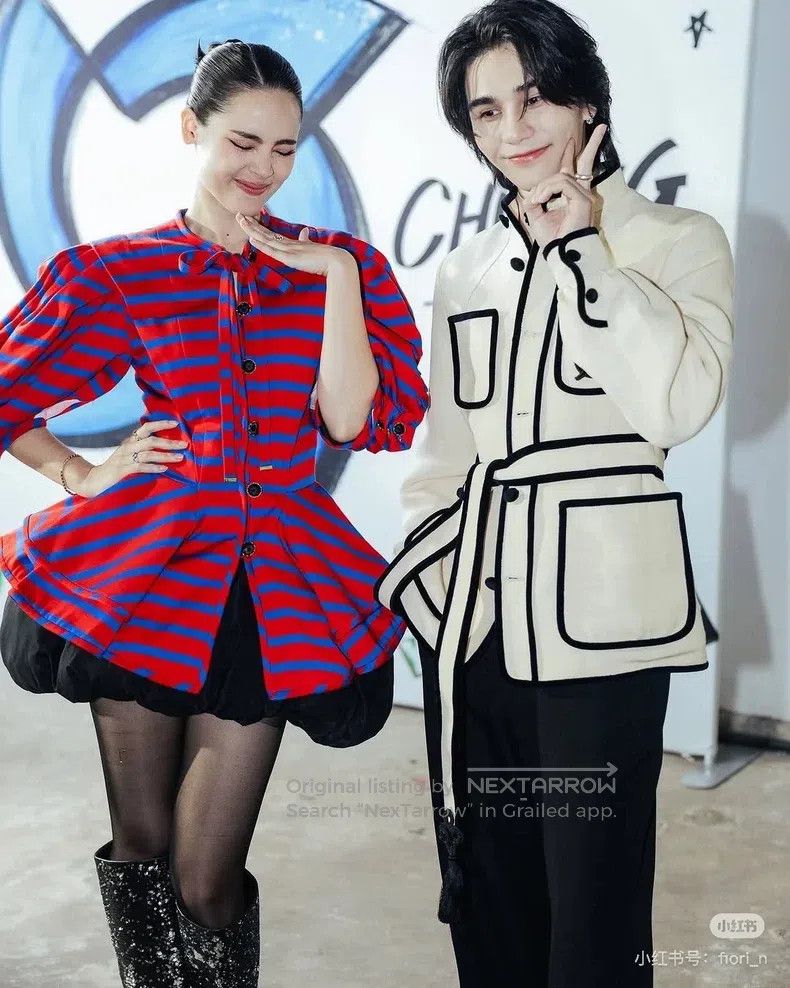 Louis Vuitton Louis Vuitton Red and blue striped 3-D bubble sleeve ruffl Size XS / US 0-2 / IT 36-38 - 9 Thumbnail