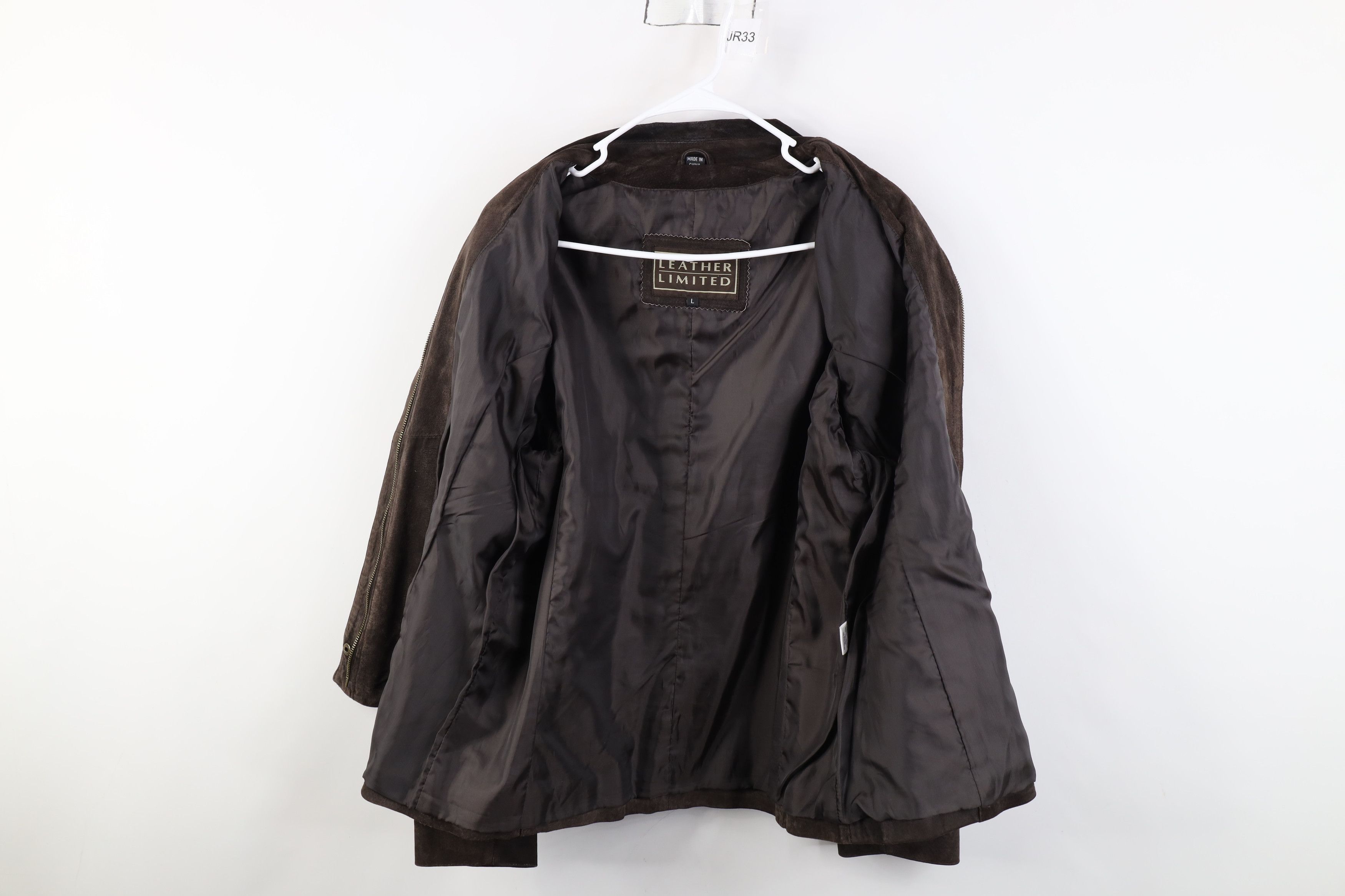 Vintage Vintage 90s Streetwear Suede Leather Full Zip Jacket Size L / US 10 / IT 46 - 10 Thumbnail