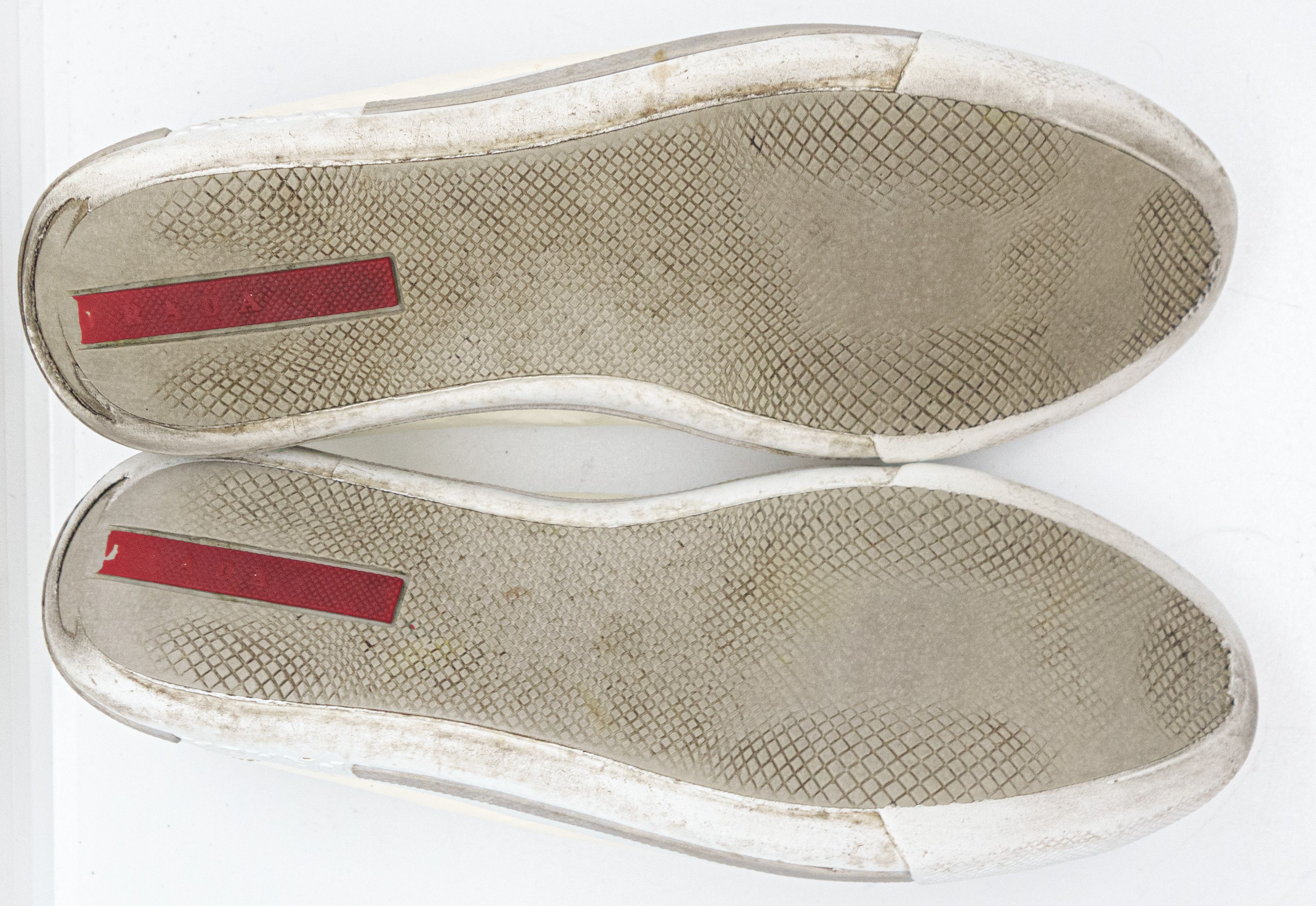 Prada Sport Red Tab Patent Leather Distressed Keds Size US 7.5 / IT 37.5 - 6 Thumbnail