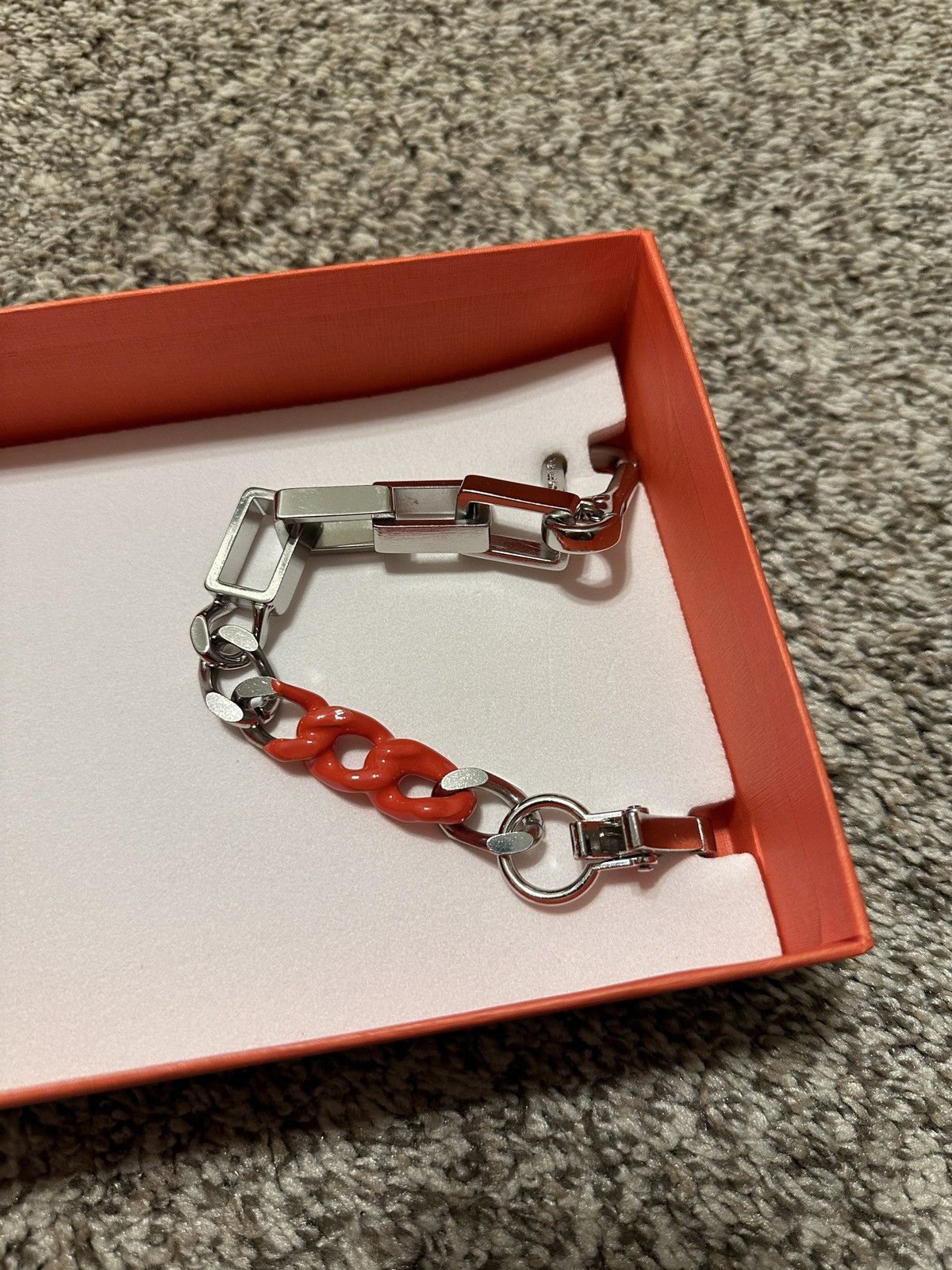 Heron Preston Heron Preston Orange Dip Dye Chain Bracelet