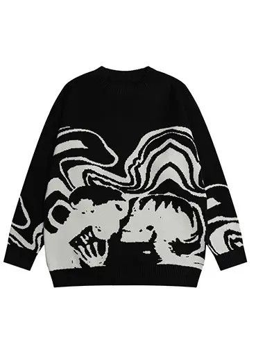 Other Painting Skull Graphic Knitted Sweater Size US L / EU 52-54 / 3 - 1 Thumbnail