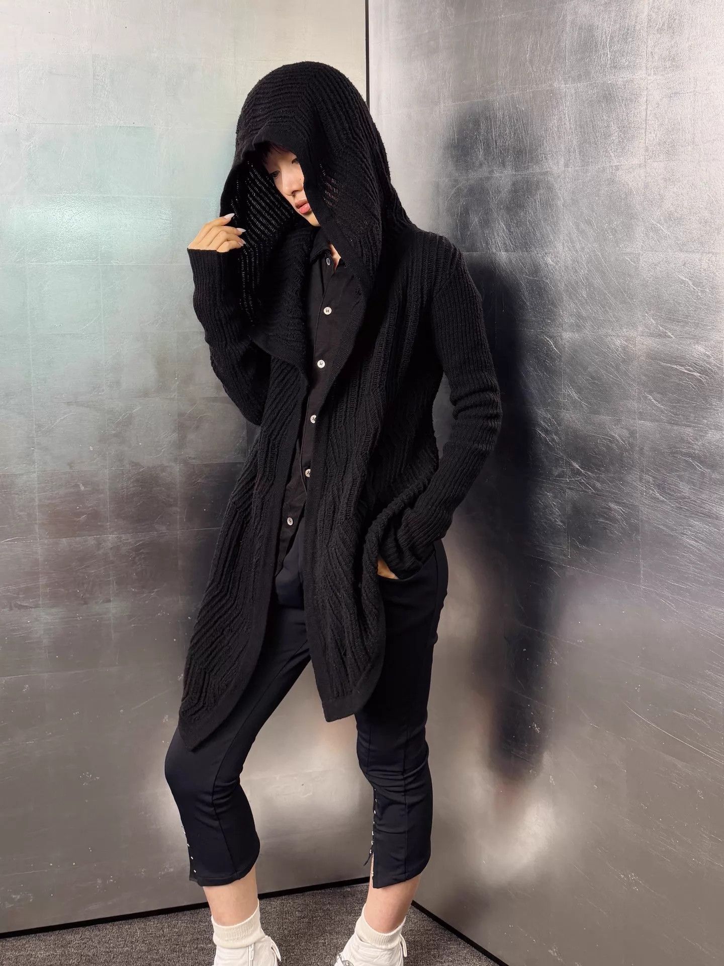 Helmut Lang Helmut Lang Vintage Wool-Knit Hooded Cardigan Size S Size S / US 4 / IT 40 - 9 Thumbnail