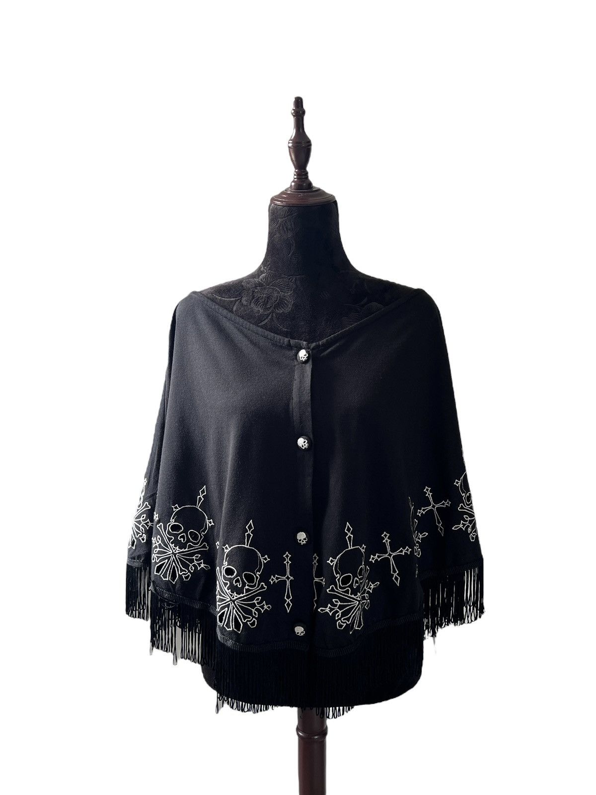 Japanese Brand × Seditionaries Ghost Of Harlem 🇯🇵 Cross Skulls Embroidered Cloak Size US S / EU 44-46 / 1 - 1 Thumbnail