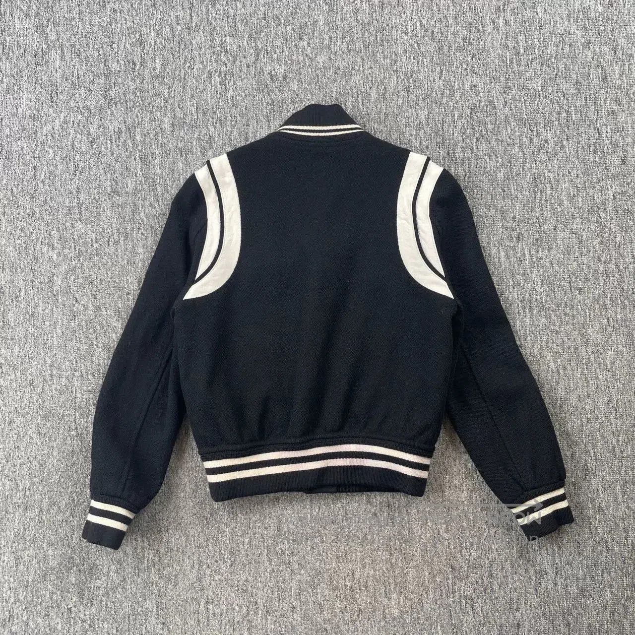 Saint Laurent Paris Saint Laurent Black Striped Varsity Jacket. Size US M / EU 48-50 / 2 - 2 Thumbnail