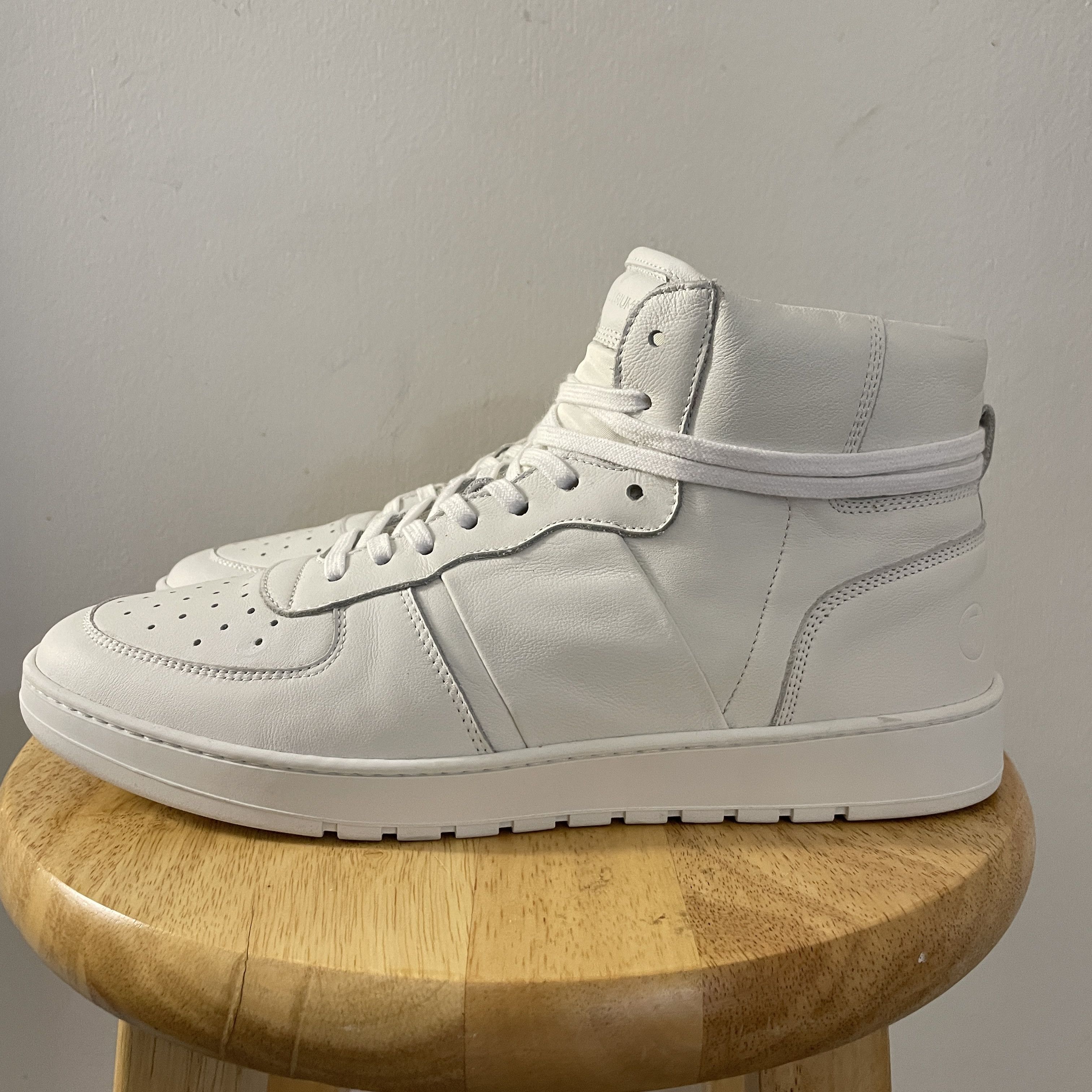 Collegium Collegium Pillar Destroyer Hi-Top Sneaker White Leather Size US 9 / EU 42 - 3 Thumbnail