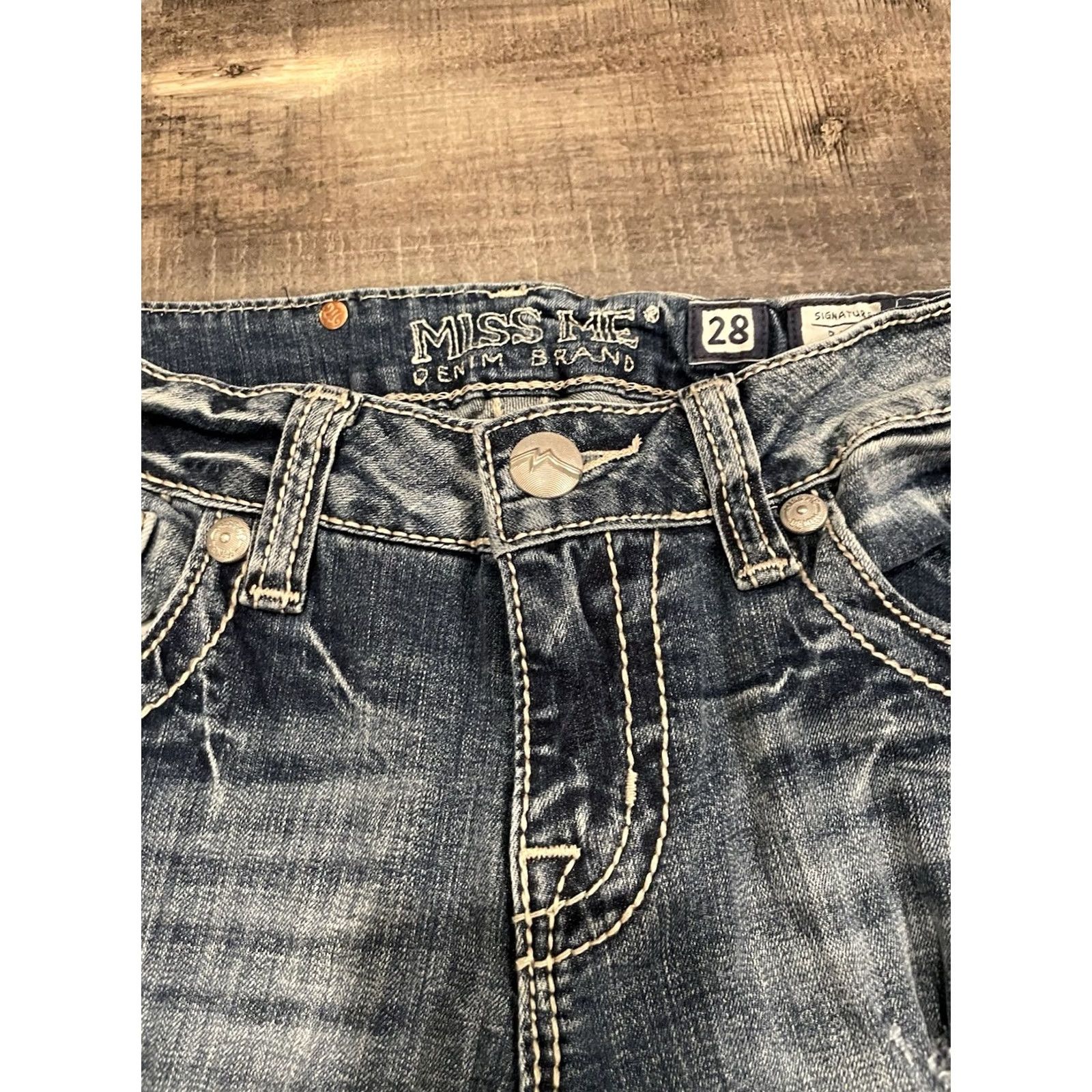 Miss Me Miss Me Bootcut Jeans 28x32 Rhinestone Denim 5-Pocket Cowboy Women Blue F469 Size 28" / US 6 / IT 42 - 5 Thumbnail