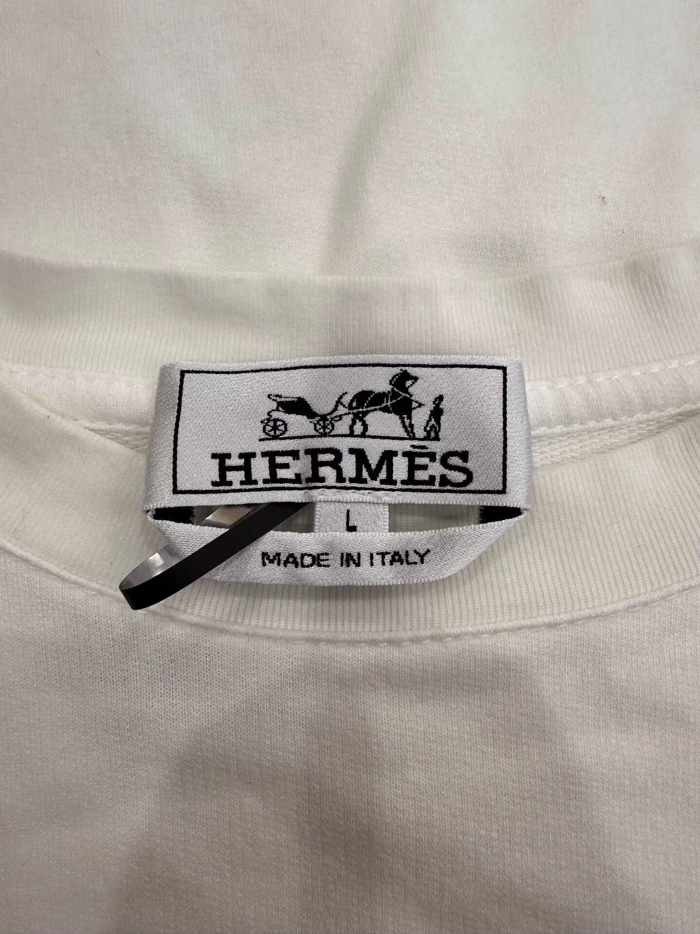 Hermes Hermes Men's White SS Tee Black Horse Head Size US L / EU 52-54 / 3 - 5 Thumbnail