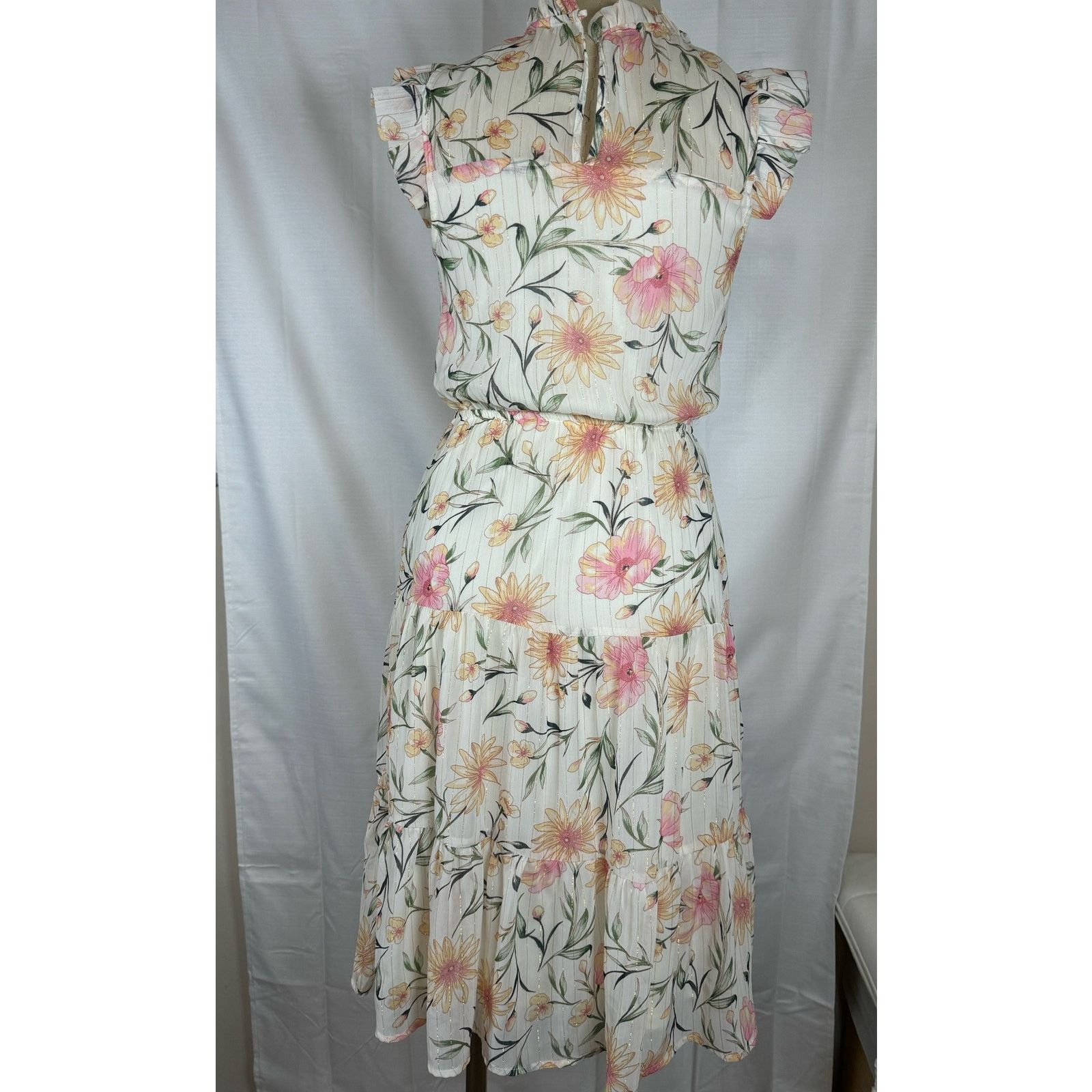 Unknown London Monteau Los Angeles Floral Dress Women Size S Small USED Size S / US 4 / IT 40 - 2 Thumbnail