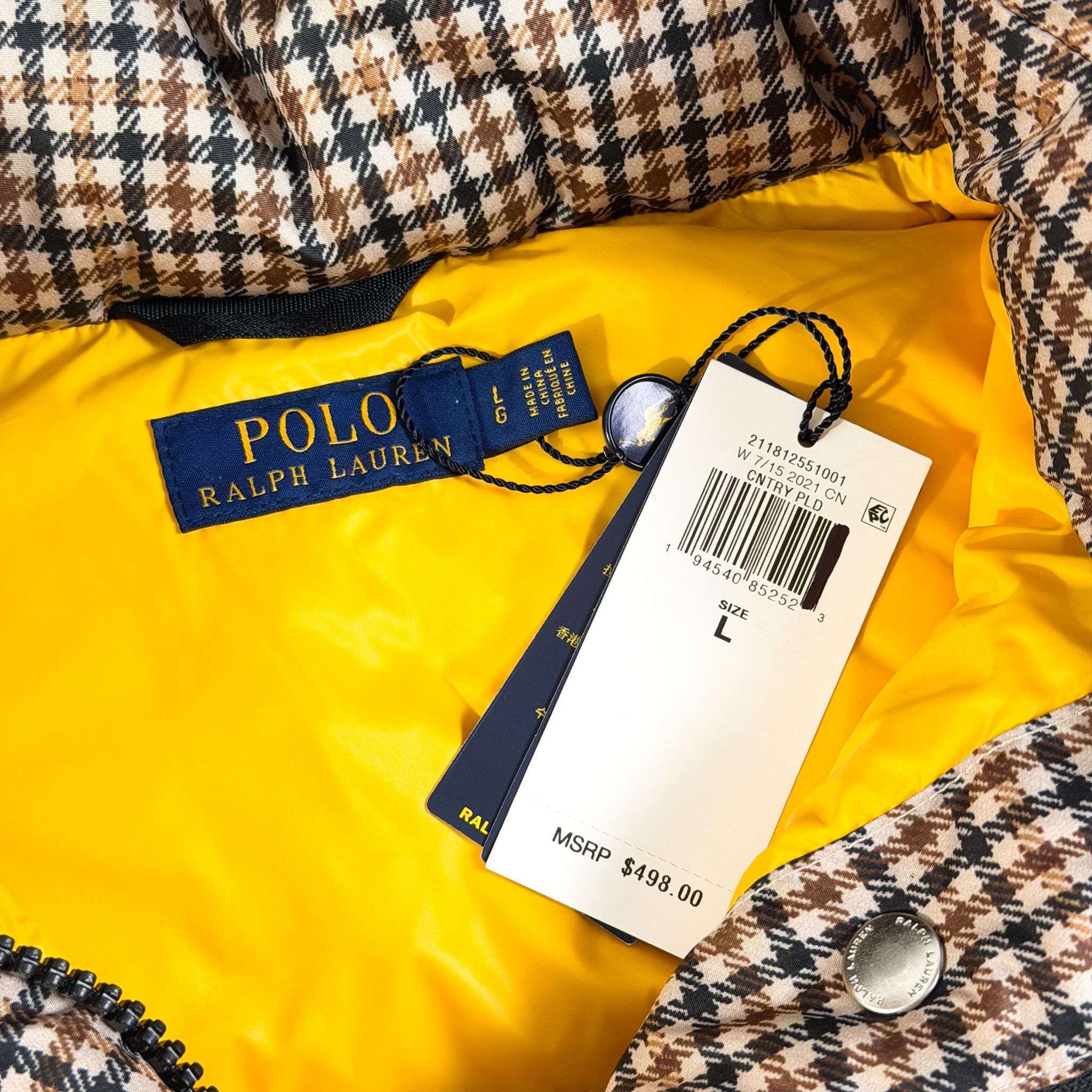 Polo Ralph Lauren Polo Ralph Lauren Houndstooth Goose-down Puffer Jacket Size L / US 10 / IT 46 - 5 Thumbnail