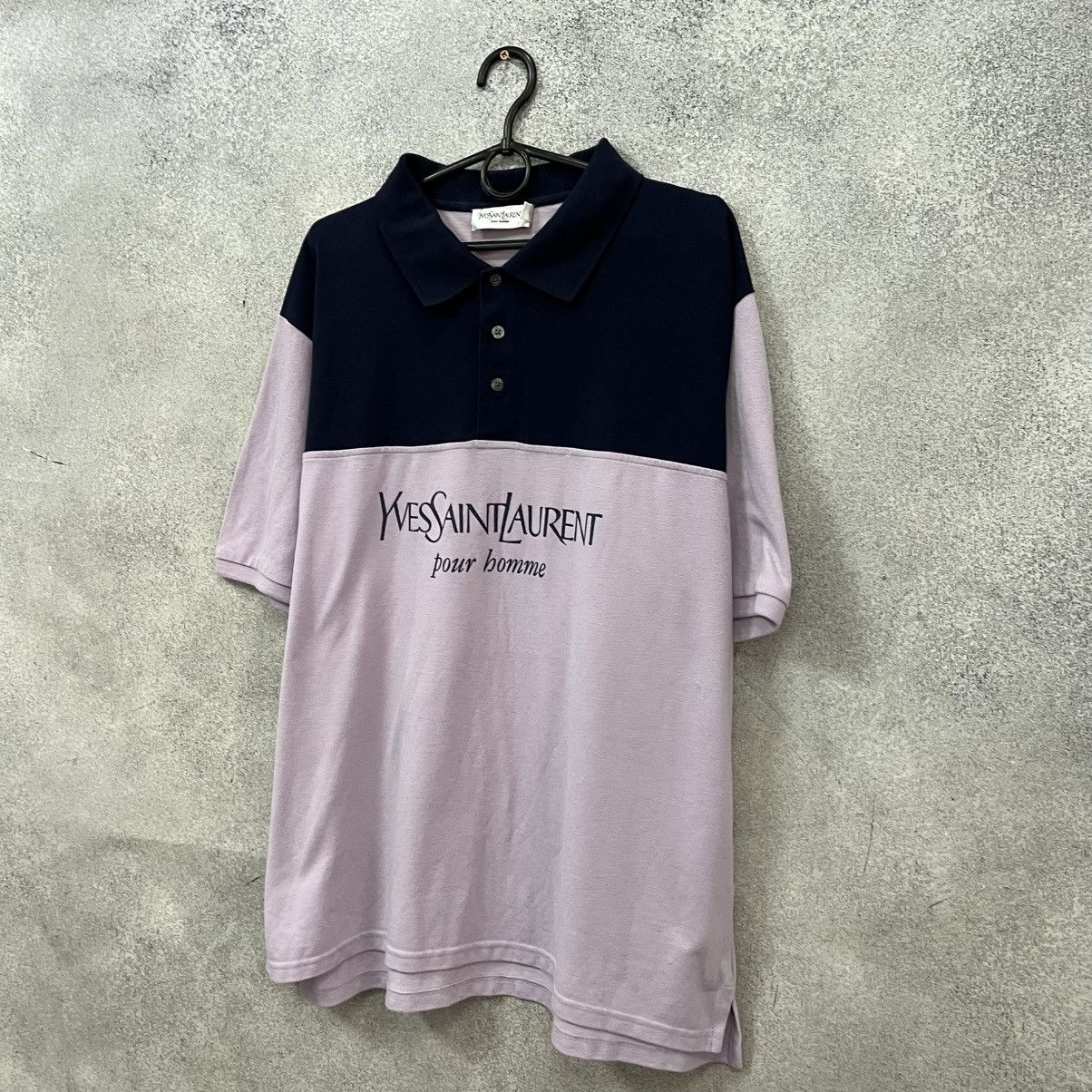 Yves Saint Laurent Yves Saint Lauren big logo blue baggy polo vintage t-shirt Size US XXL / EU 58 / 5 - 6 Thumbnail