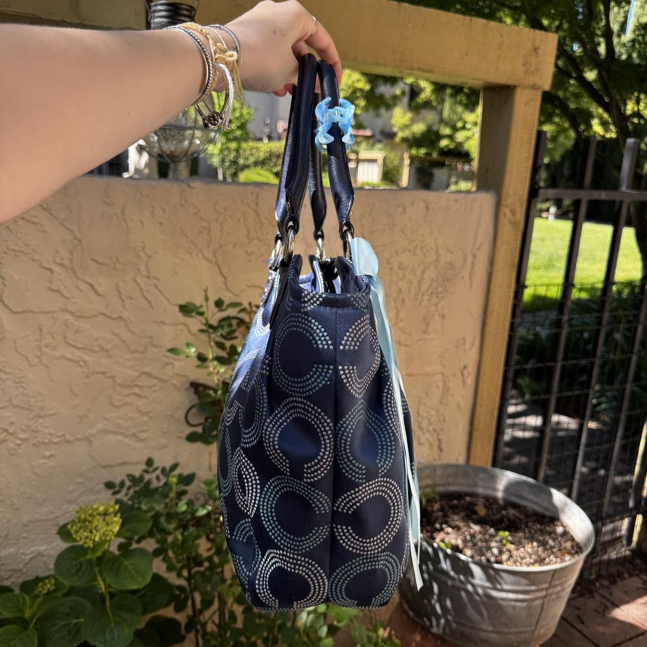Coach Y2K Navy Coach Monogramed Tote Size ONE SIZE - 5 Thumbnail