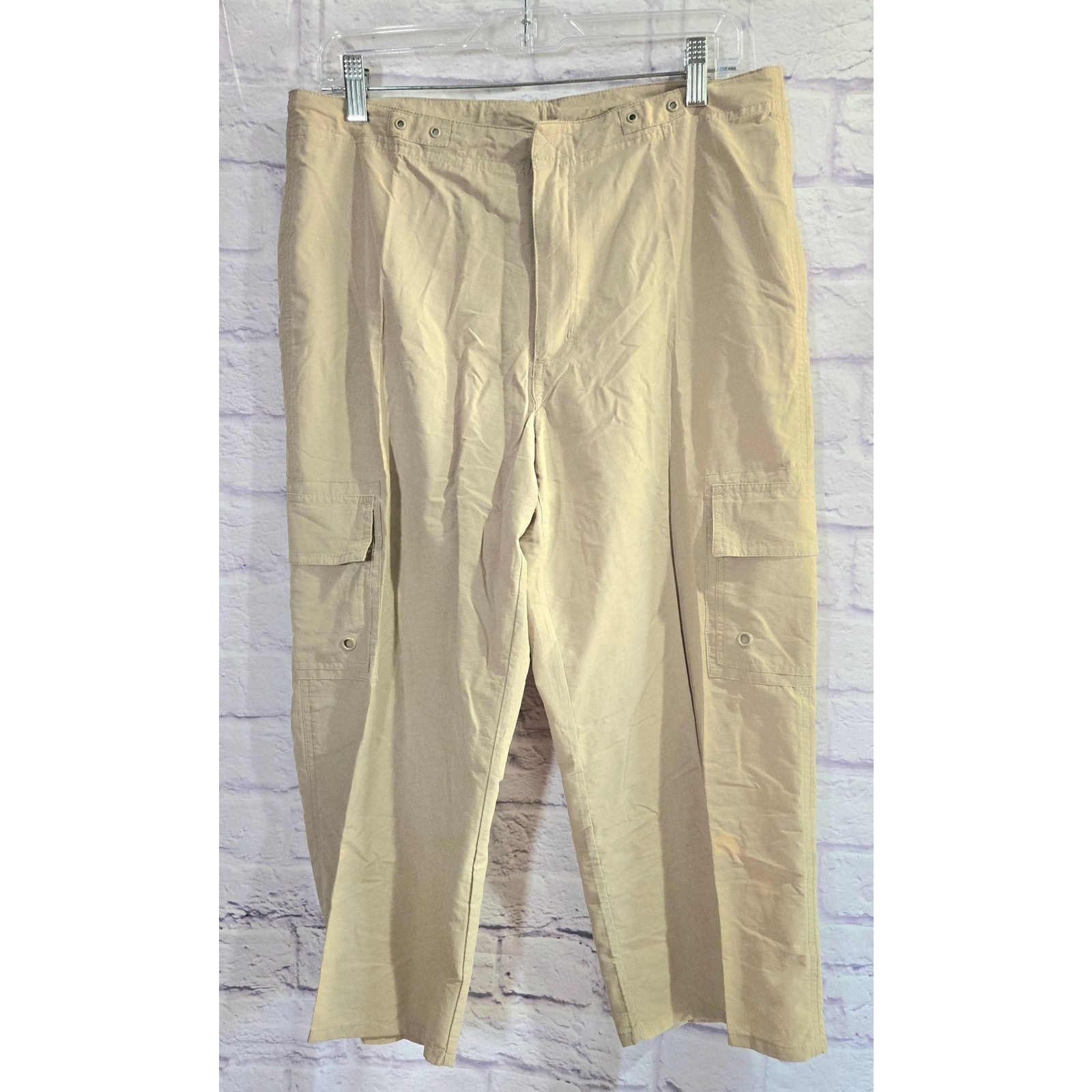 Other BW Sport Tan Flat Front Cropped Women's Pants 12 Lightweight Size 34" / US 12 / IT 48 - 1 Thumbnail
