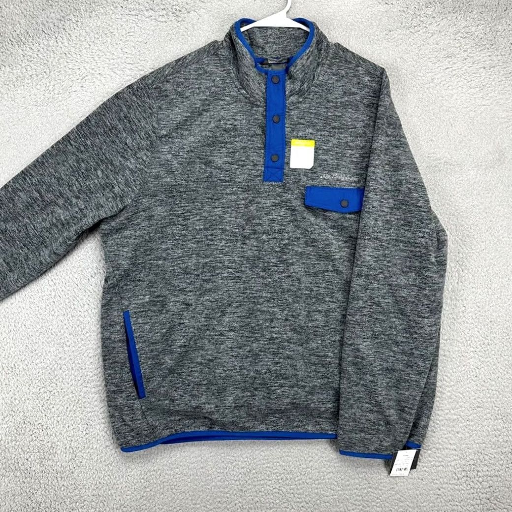 Eddie Bauer VINTAGE? (No) Eddie Bauer Sweater Mens 2XL Grey Blue Supersoft Microfleece Henley Pullover NEW Size US XXL / EU 58 / 5 - 4 Thumbnail
