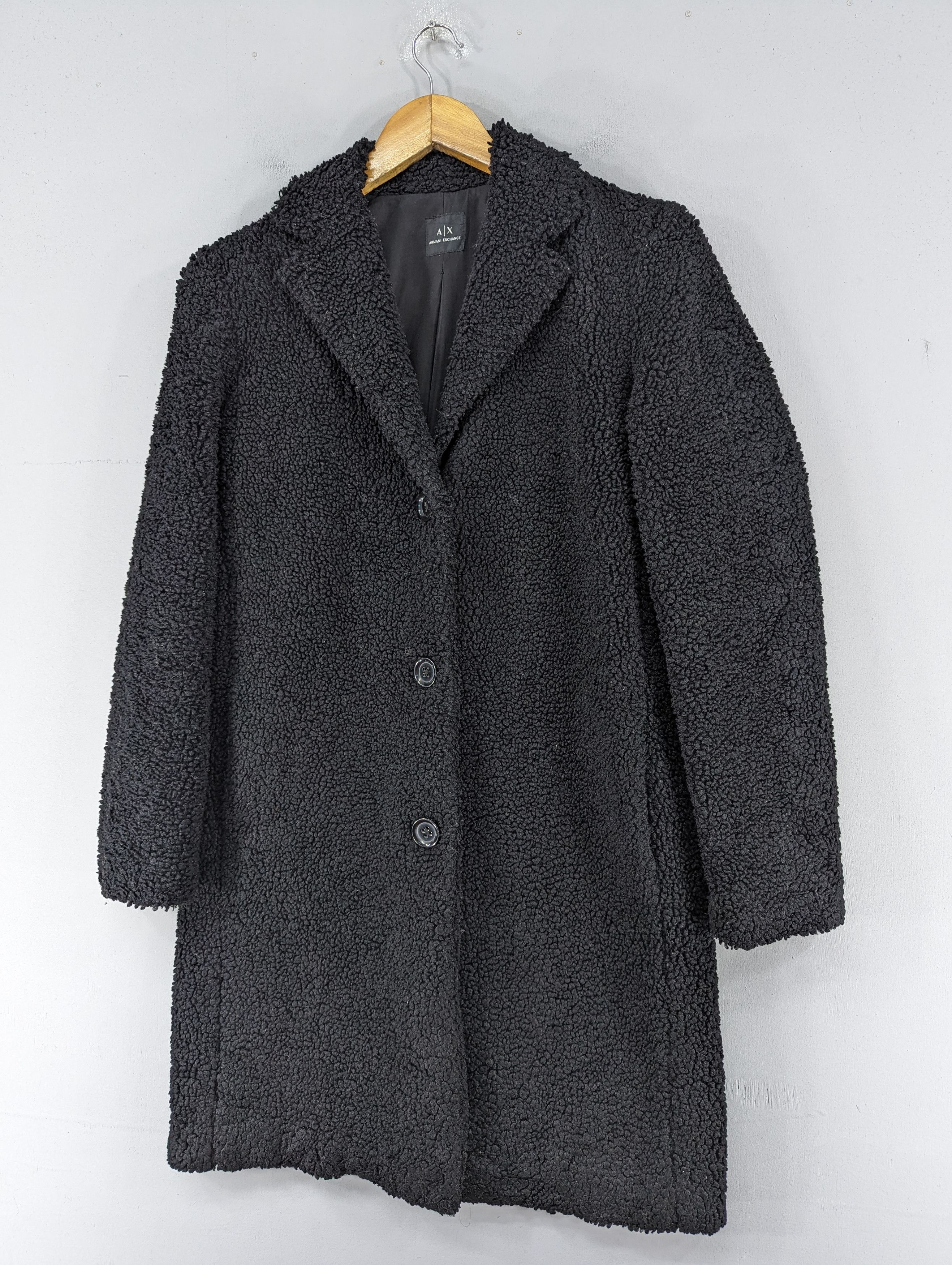 Armani Exchange Armani Exchange Teddy Black Coat Jacket Size XS / US 0-2 / IT 36-38 - 2 Thumbnail