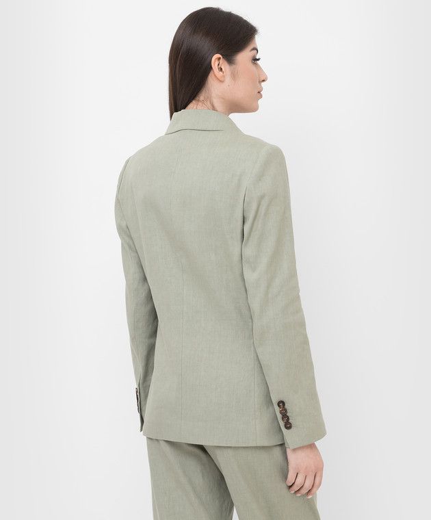 Brunello Cucinelli o1y0725 Blazer in Sage Green Size S / US 4 / IT 40 - 3 Thumbnail