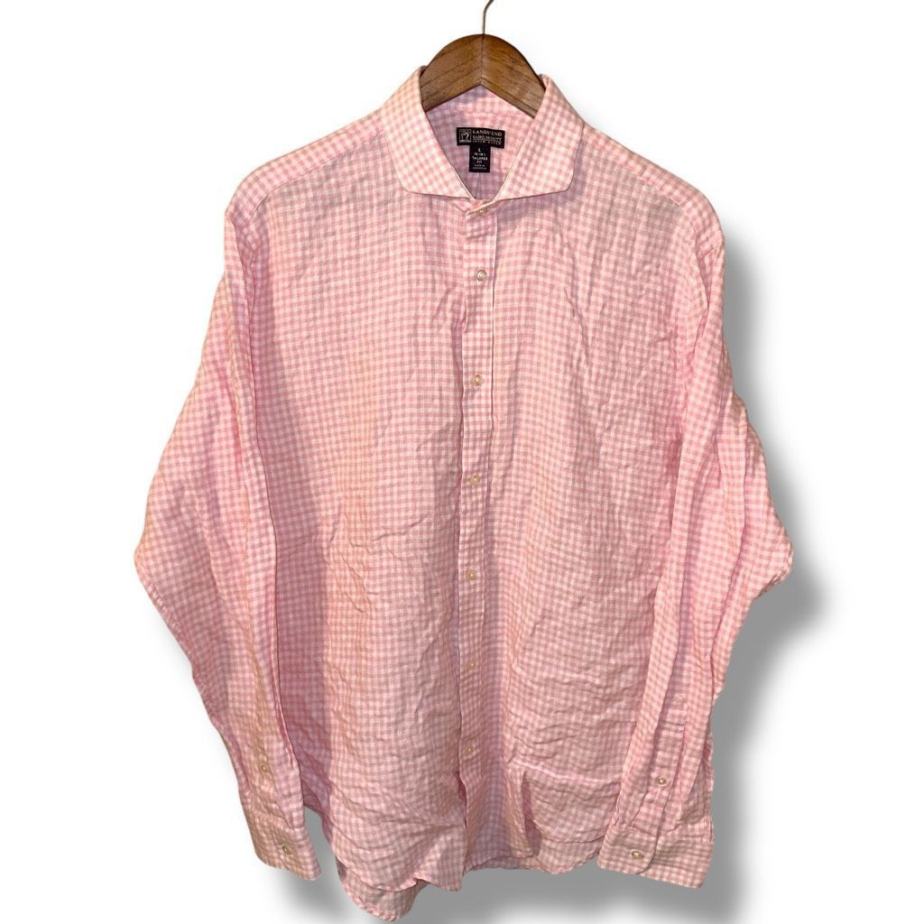 Lands' End Lands’ End Pink 100% Baird Mcnutt Linen L/S Button Down L Size US L / EU 52-54 / 3 - 1 Thumbnail
