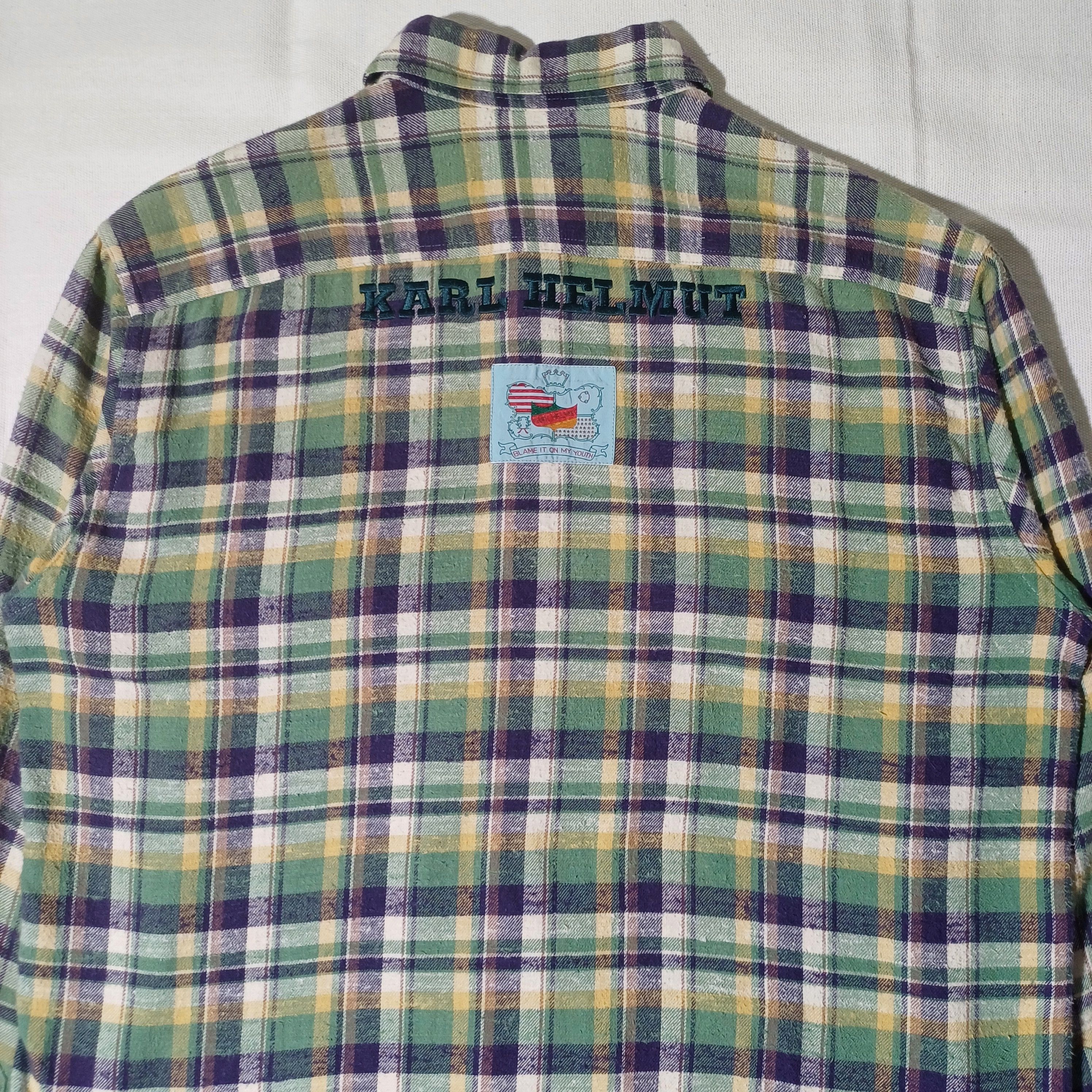 Karl Helmut Karl Helmut Flannel Casual Patch Shirt Japan Size US L / EU 52-54 / 3 - 8 Thumbnail