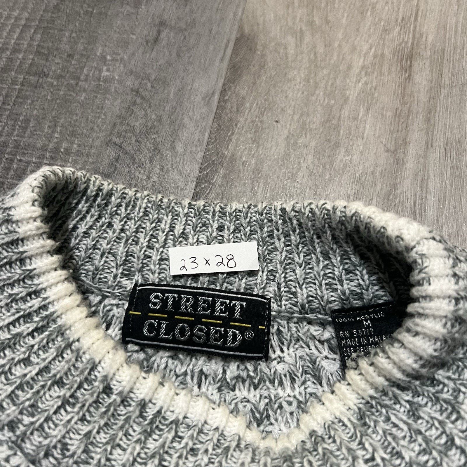 Vintage VTG Street Closed Grey/White Daisy Stitch 90s Mens Sweater M Size US M / EU 48-50 / 2 - 5 Thumbnail