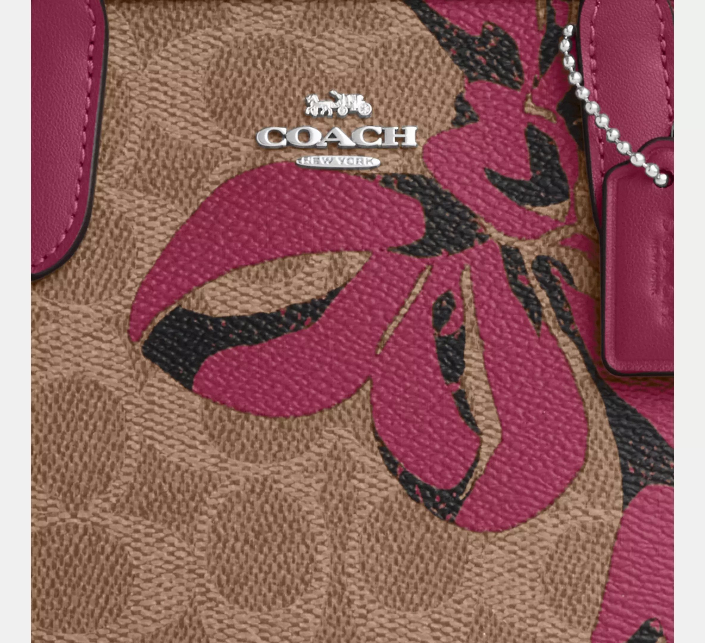 Coach City Mini Tote Bag In Signature Canvas With Bow Print CY736 Size ONE SIZE - 11 Thumbnail