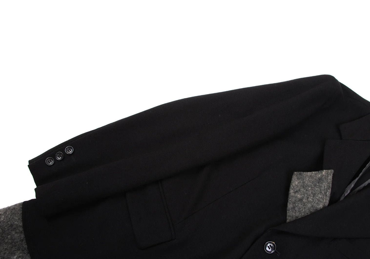 Comme des Garcons Homme Plus Felt Wool Paste Design 1B Jacket in Black Gray Size S Size US S / EU 44-46 / 1 - 8 Thumbnail