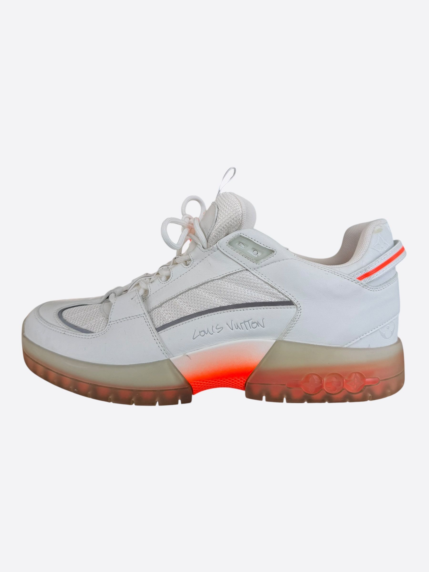 Louis Vuitton Louis Vuitton Lucien Clarke White & Orange 'A View' Sneakers Size US 9.5 / EU 42-43 - 3 Thumbnail