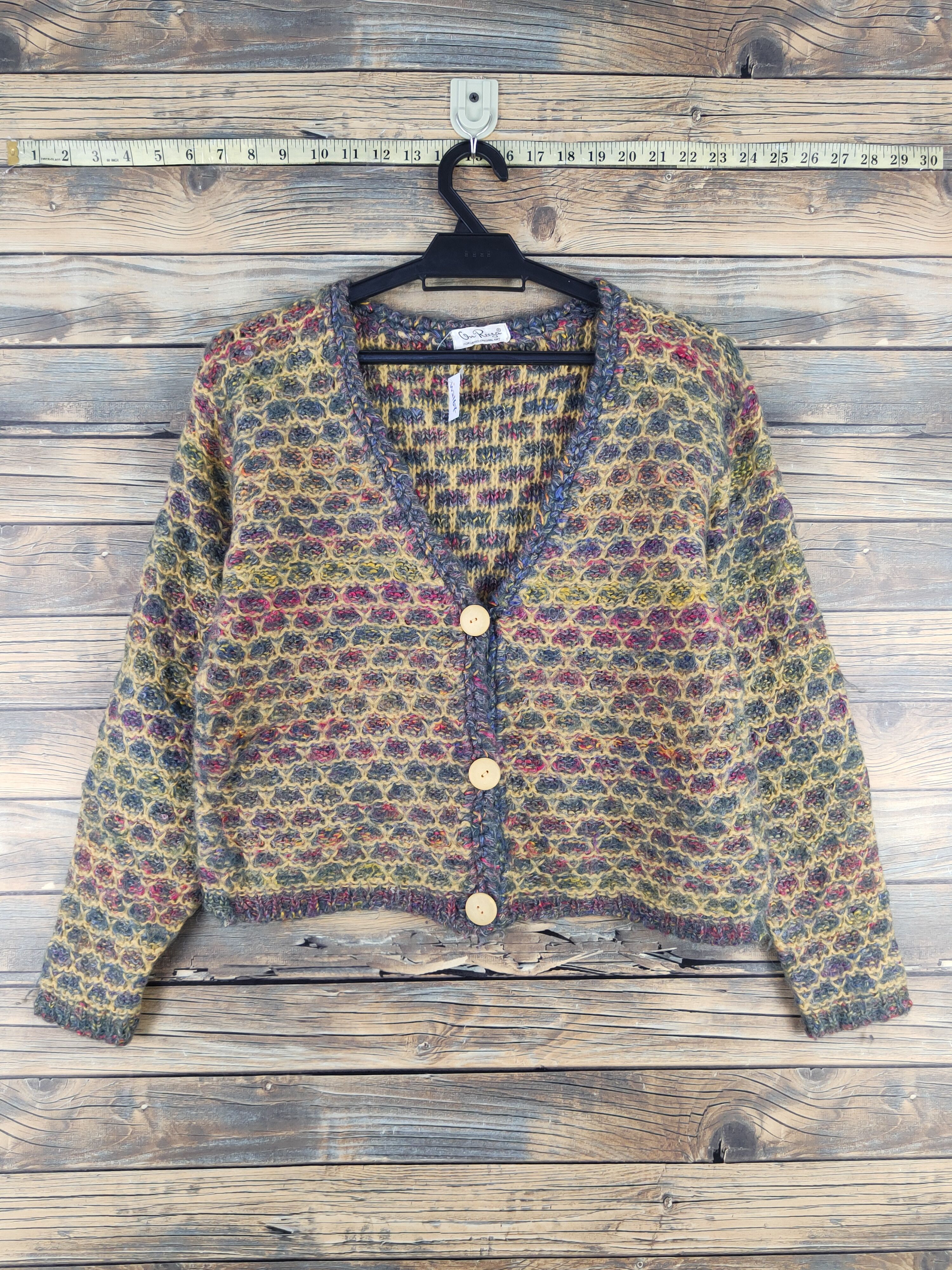 Japanese Brand On Reeza Yellow Knitwear Cardigan Crop Tops #W2167 Size M / US 6-8 / IT 42-44 - 1 Thumbnail