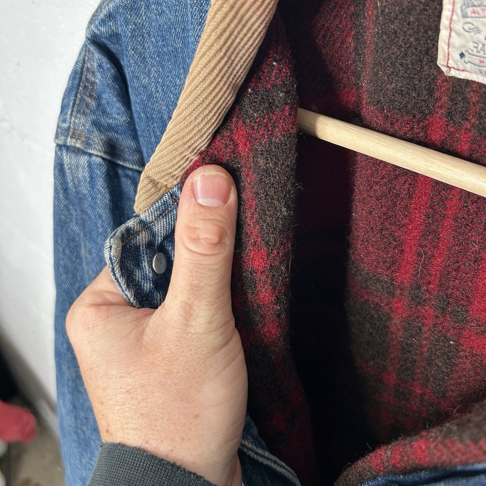 Polo Ralph Lauren VTG Polo Country Ralph Lauren Plaid-Lined Denim Chore Coat Size US XL / EU 56 / 4 - 4 Thumbnail