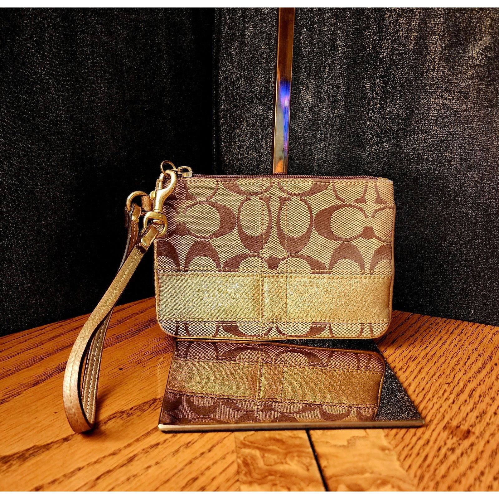 Coach Coach Brown Signature Wristlet Coin Purse Size ONE SIZE - 2 Thumbnail