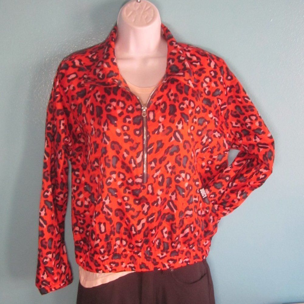 Juicy Couture Juicy Couture Psycho Red Hyper Leopard Nylon Track Jacket Si Size M / US 6-8 / IT 42-44 - 2 Thumbnail