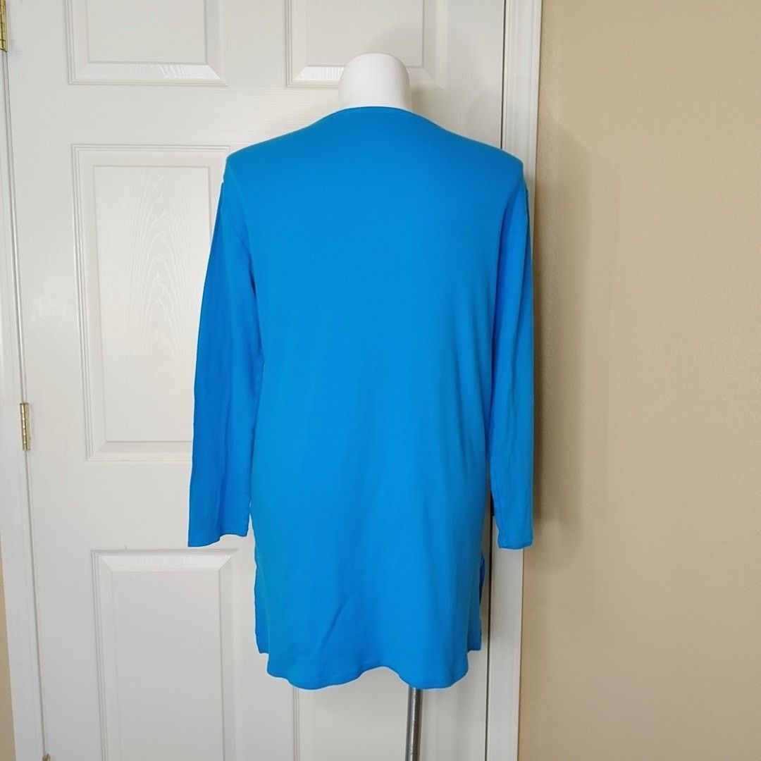 Victoria's Secret embellished blue long sleeve pajama sleepshirt M Size ONE SIZE - 6 Thumbnail