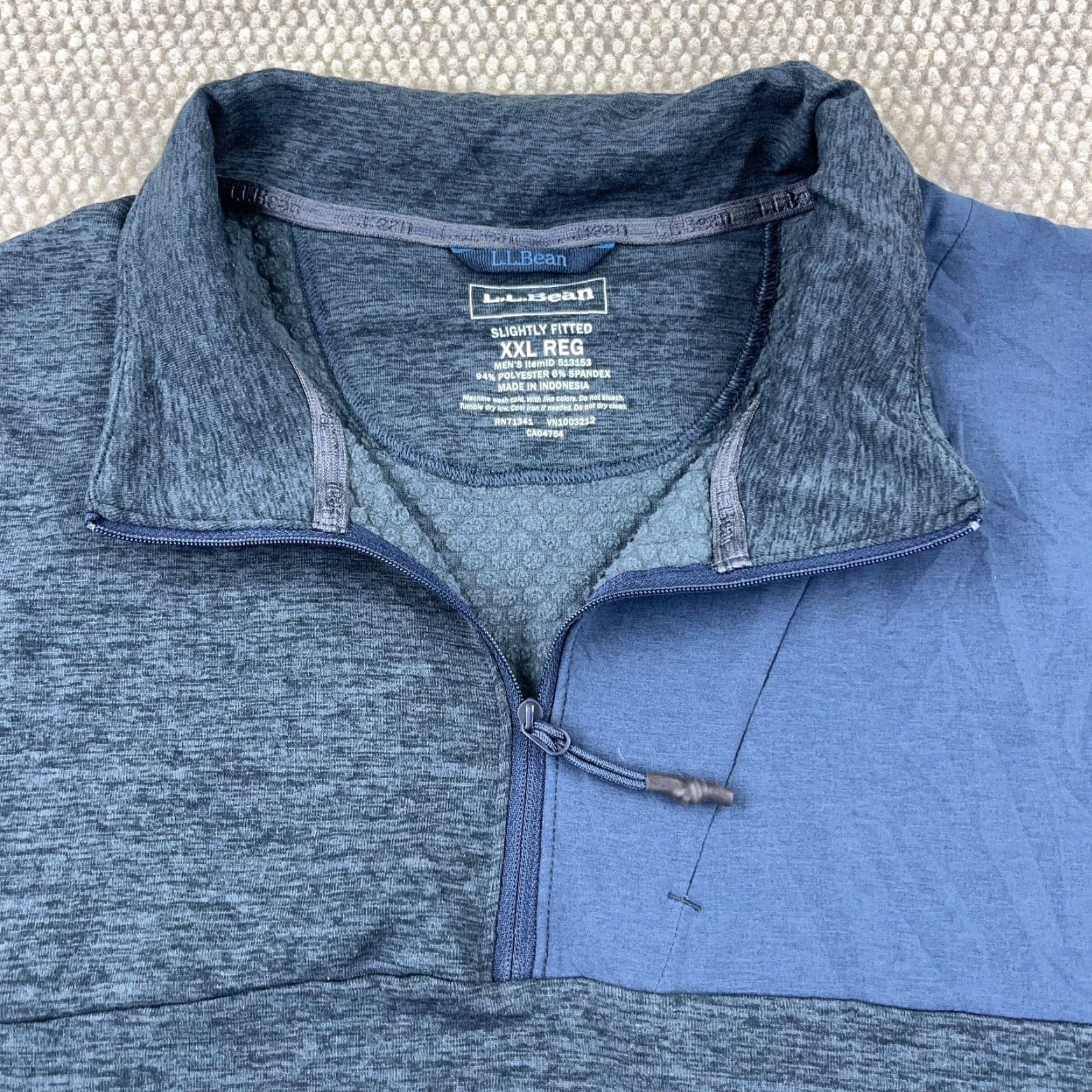 Vintage LL Bean Sweater Men 2XL Blue Pullover 1/4 Zip Mock Neck Pullover Performance Wicking Activewear Casual Lightweight Size US XXL / EU 58 / 5 - 2 Thumbnail