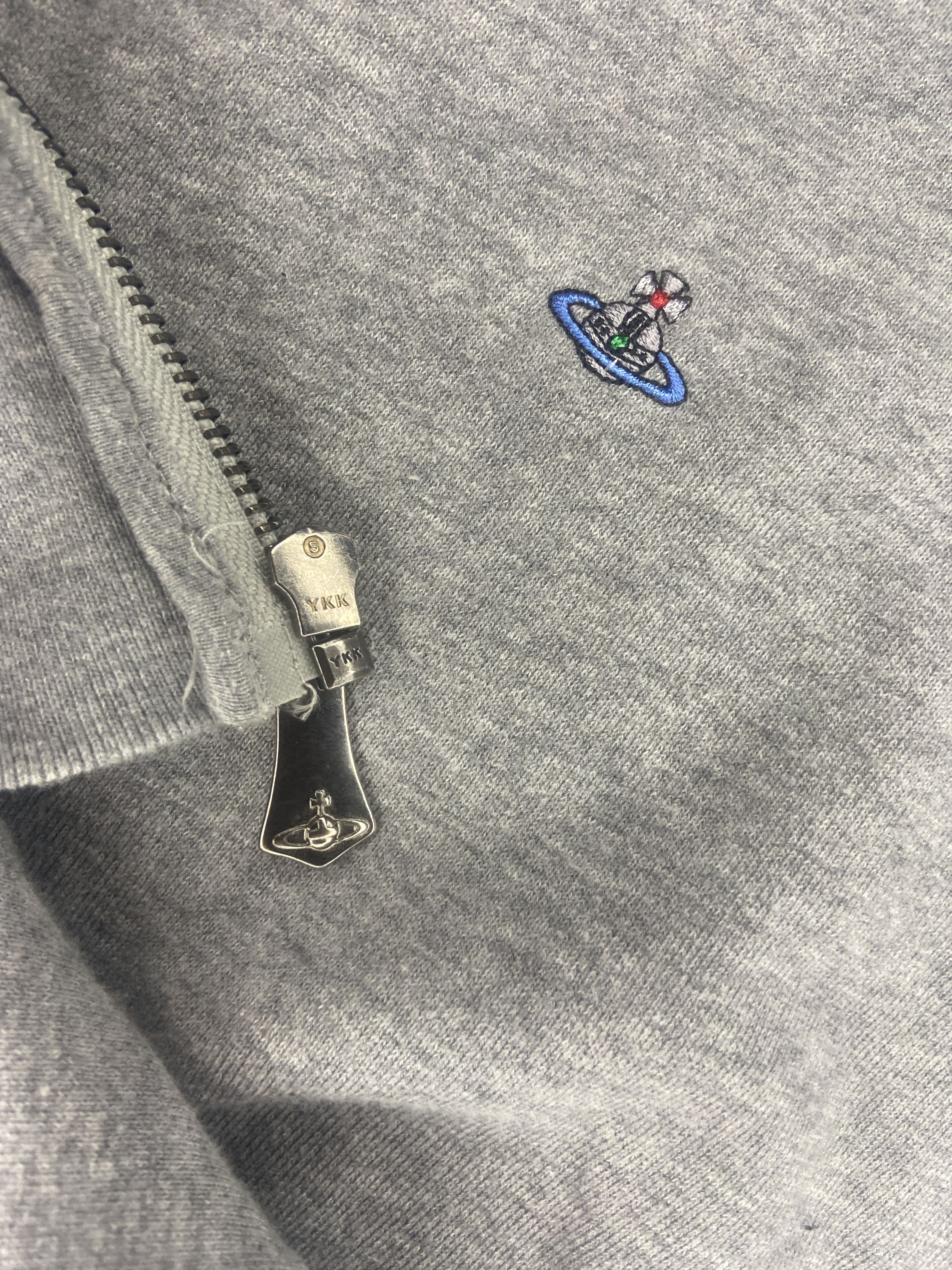 Vivienne Westwood Vivienne Westwood Zip up hoodie gray and white striped Size US XL / EU 56 / 4 - 8 Thumbnail