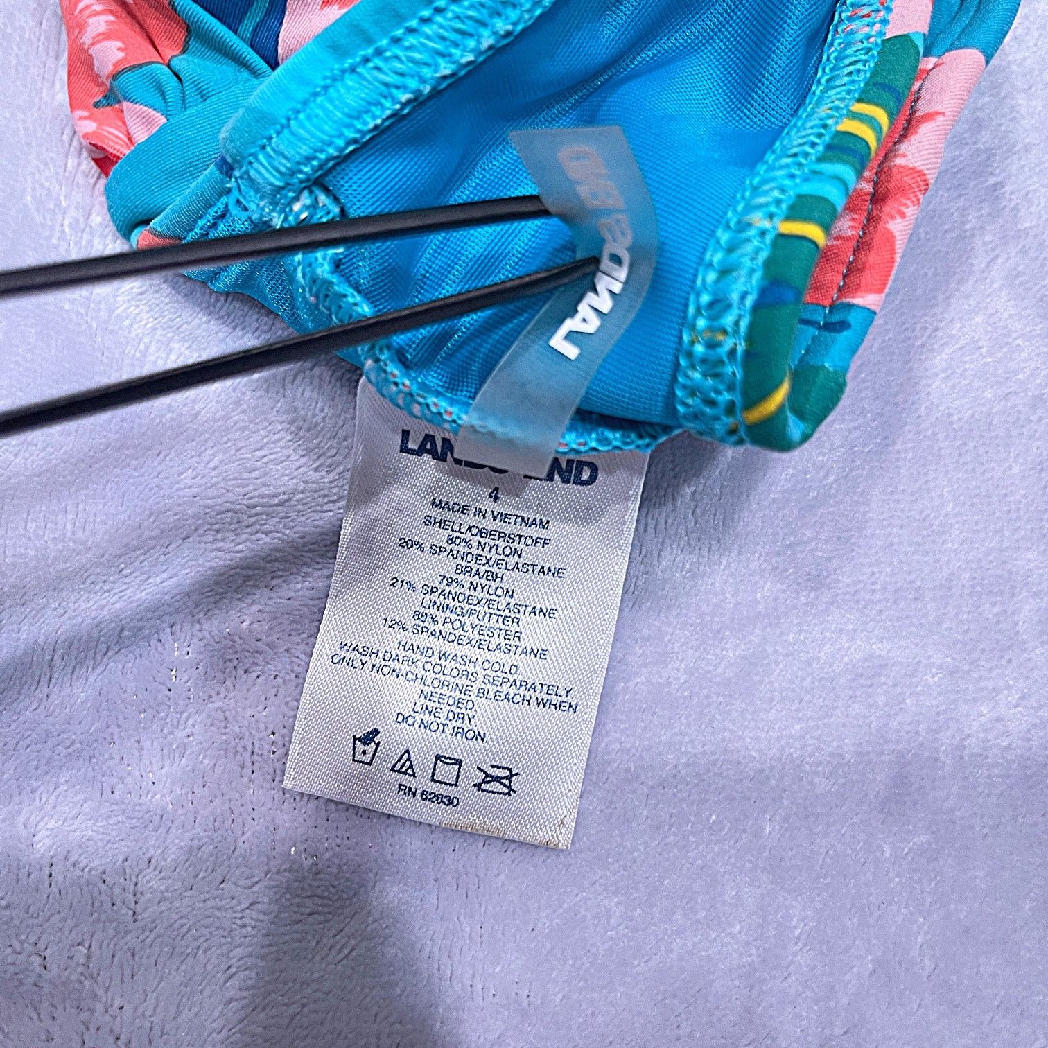 Lands' End LANDS END Swim Floral Twist Bikini Bra Top Womens 4 XS Size XS / US 0-2 / IT 36-38 - 6 Thumbnail