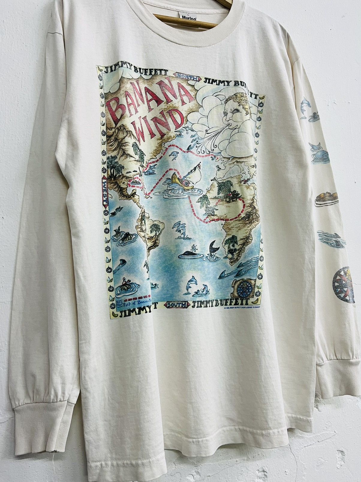 Band Tees × Nike × Vintage VINTAGE JIMMY BUFFET 1996 BANANA WIND TOUR TEE Size US L / EU 52-54 / 3 - 3 Thumbnail