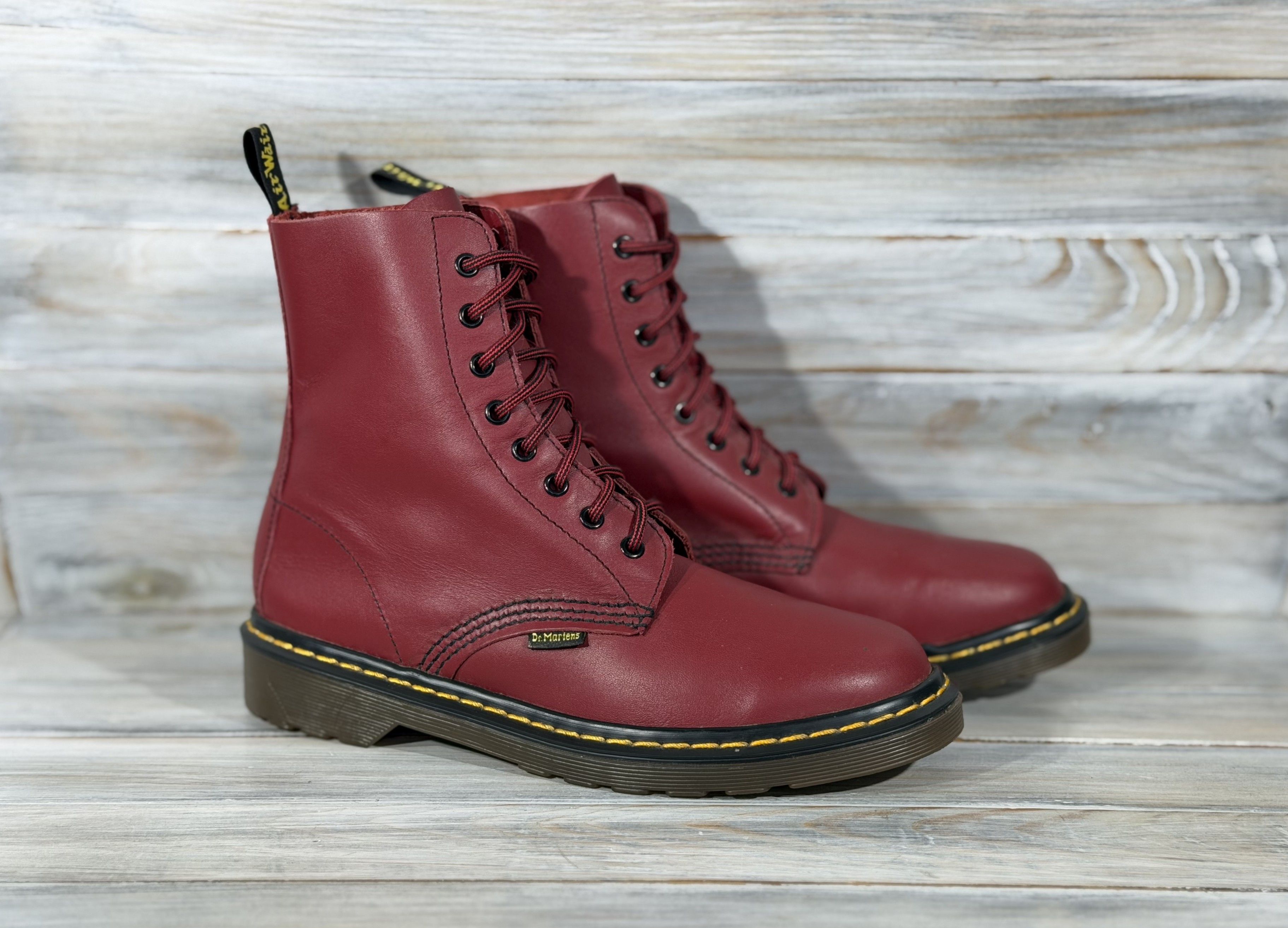 Dr. Martens Dr MARTENS Y552 Cherry Red Made In England Leather Boots Size US 7 / IT 37 - 14 Thumbnail