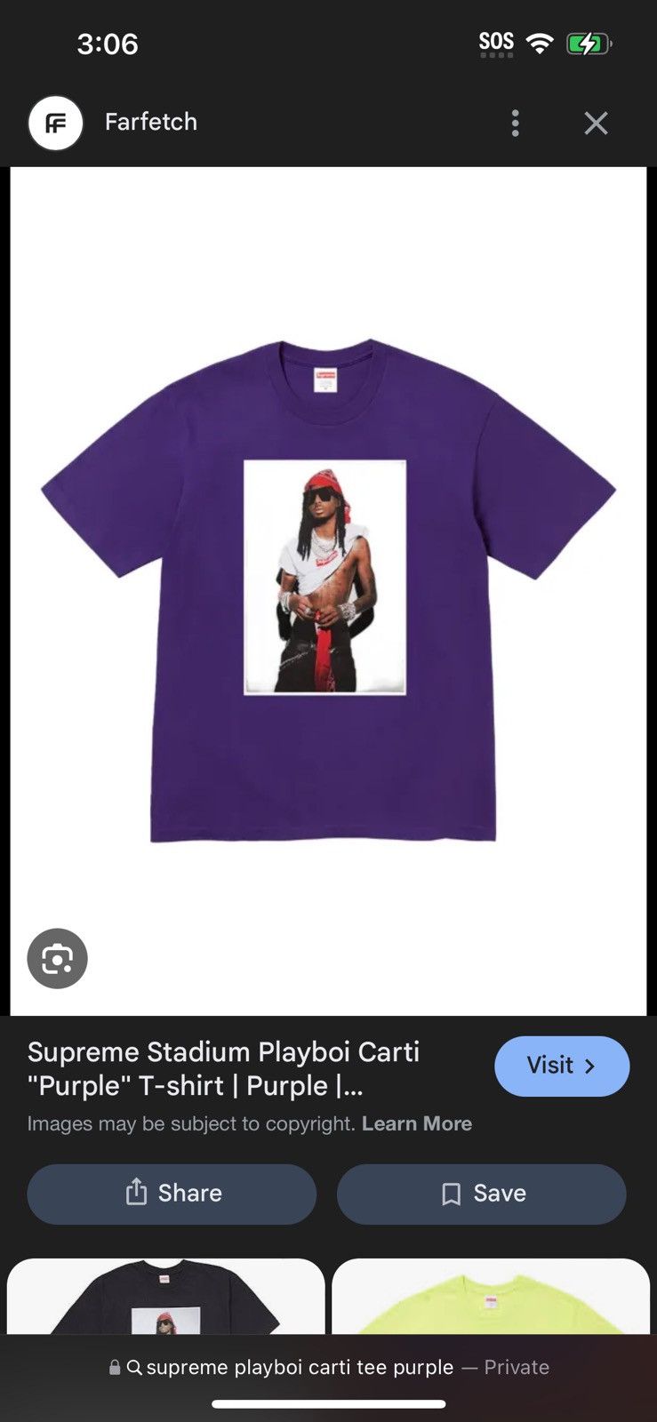 Supreme Supreme playboi carti tee Size US L / EU 52-54 / 3 - 1 Thumbnail