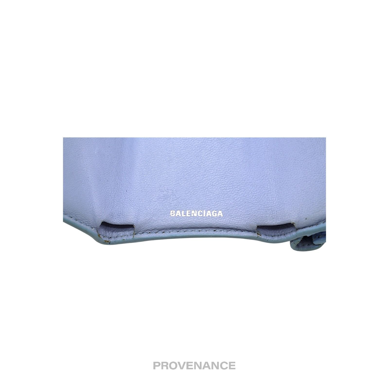 Balenciaga 🔴 Balenciaga Papier Mini Card Wallet - Clouds Blue Leather Size ONE SIZE - 5 Thumbnail