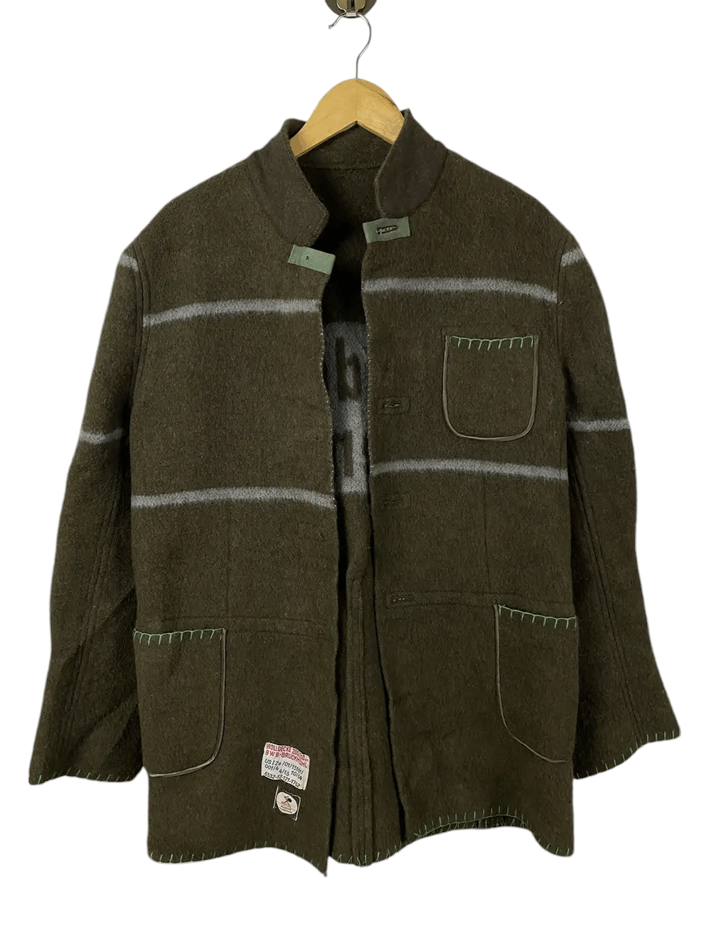 Vintage Vintage Bundes Eigentum Germany Army Wool Jacket Coat Size US L / EU 52-54 / 3 - 2 Thumbnail