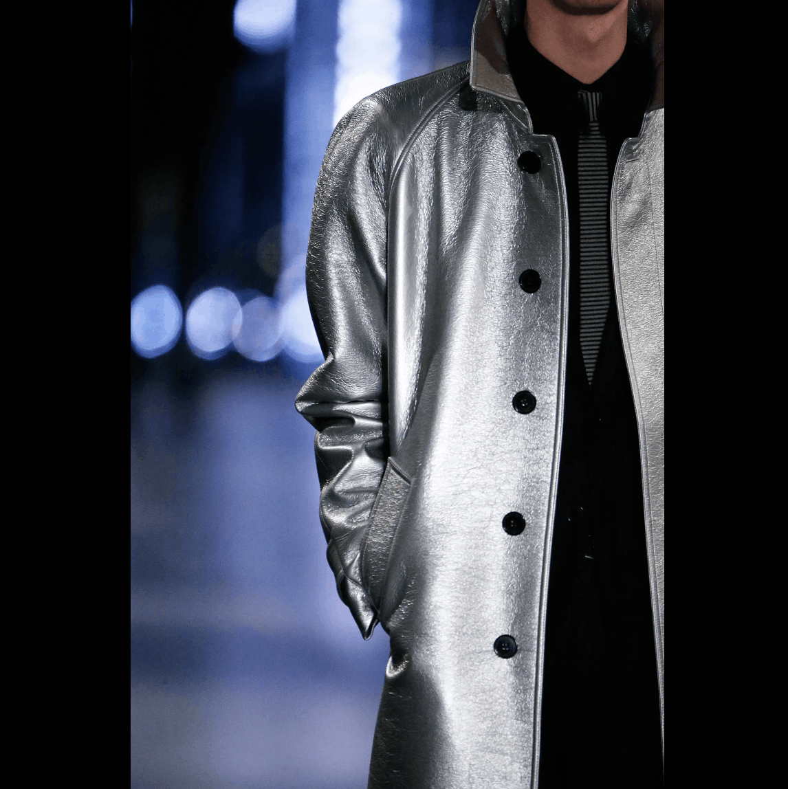Saint Laurent Paris Fall 2015 Silver Metallic Jacket Men's Size US M / EU 48-50 / 2 - 3 Thumbnail