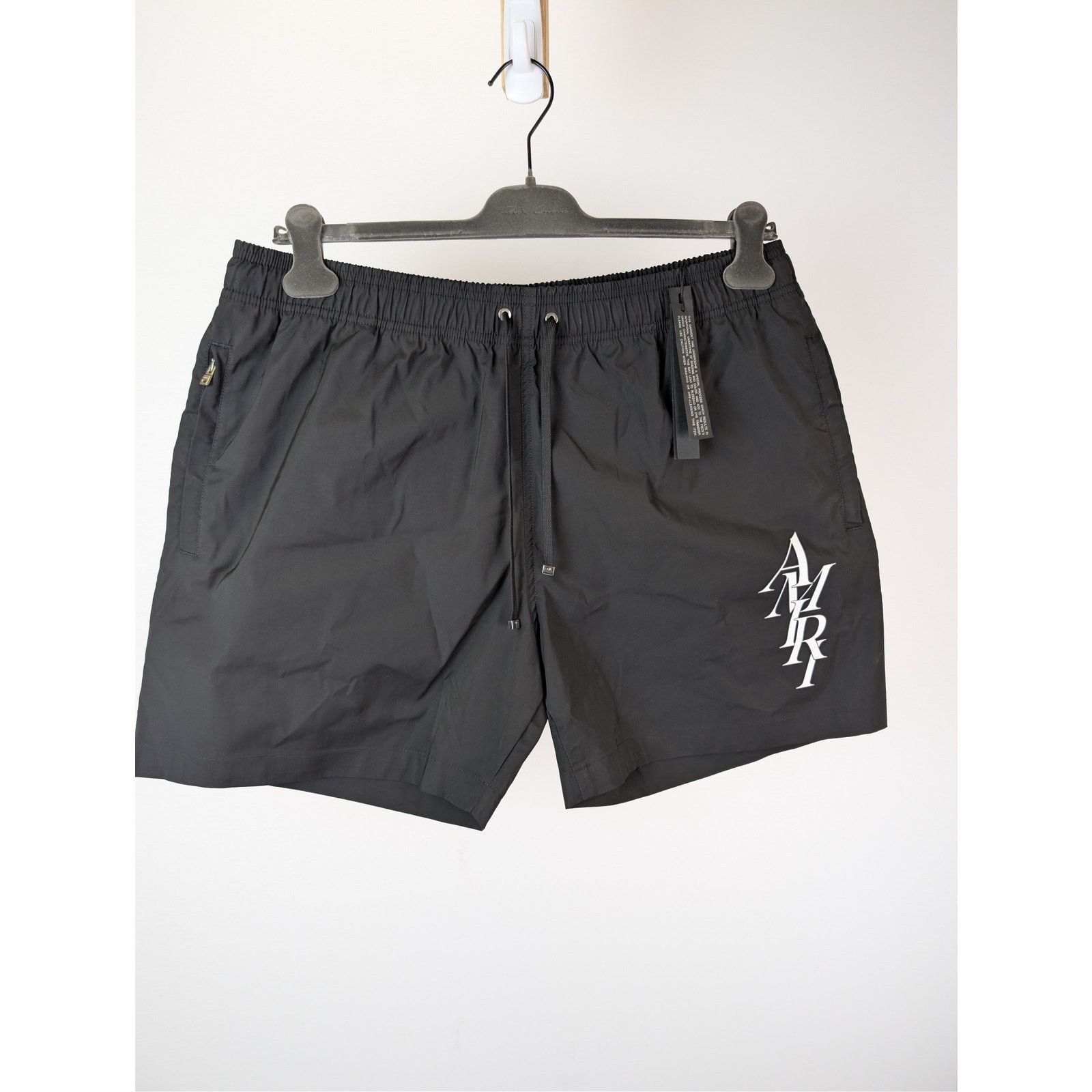 Amiri o1rshd1 Amiri Stack Logo Swim Trunk Shorts in Black Size US 38 / EU 54 - 9 Thumbnail